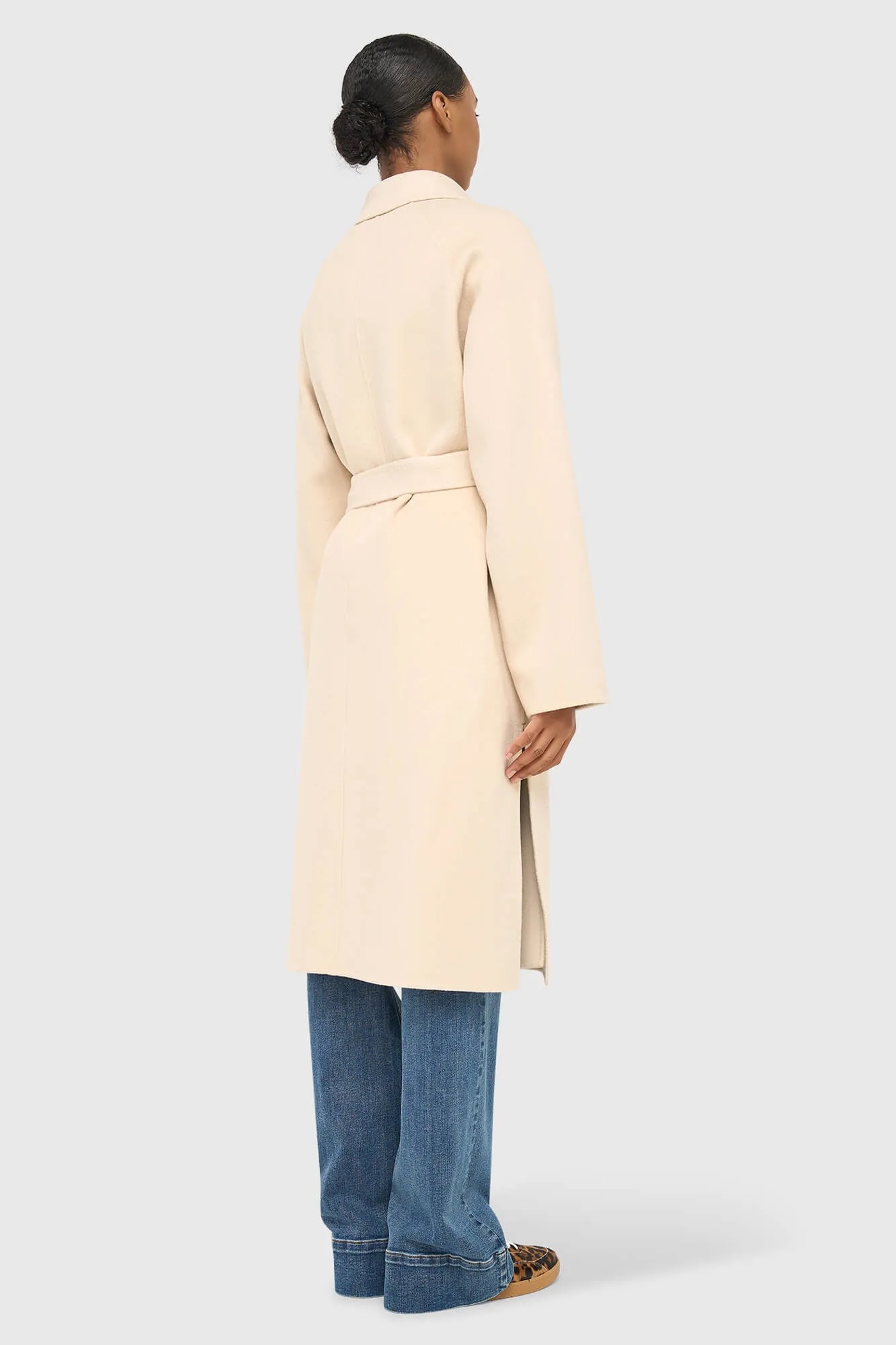 Cashmere Dames Jas Lang Double Face Jules Beige