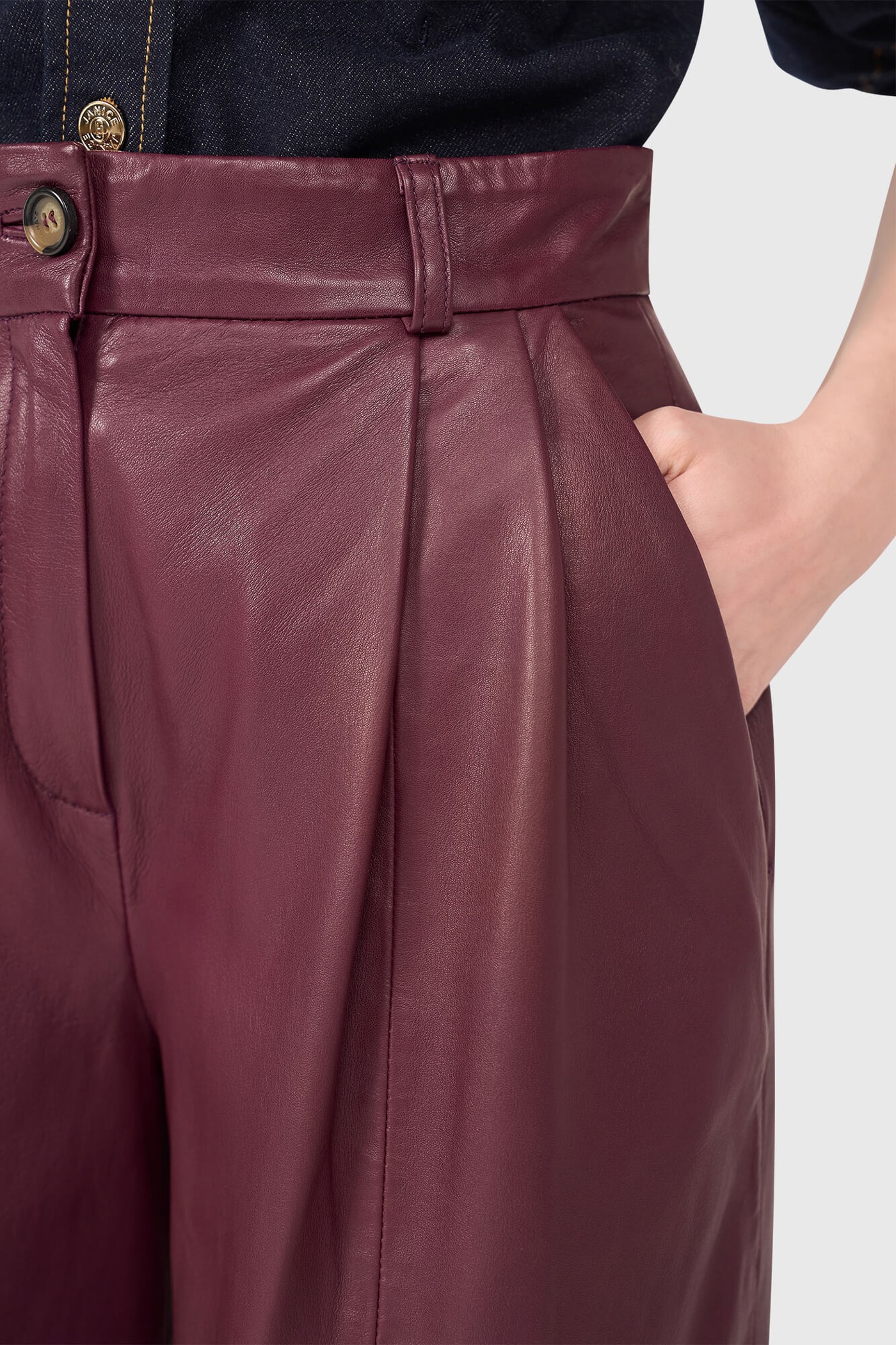 Dollar Burgundy Leer