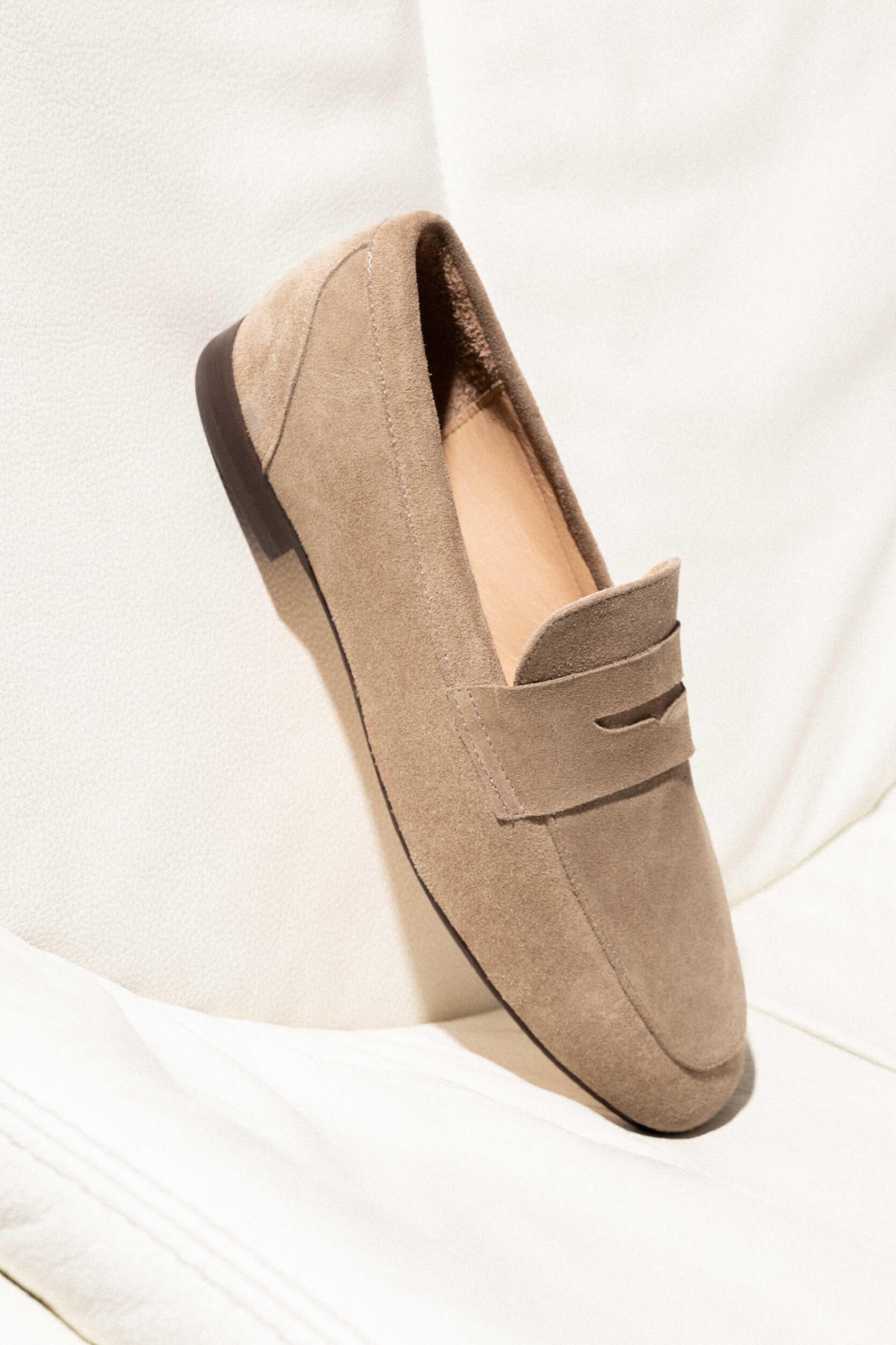 Loafers Dames Suede Burt Taupe
