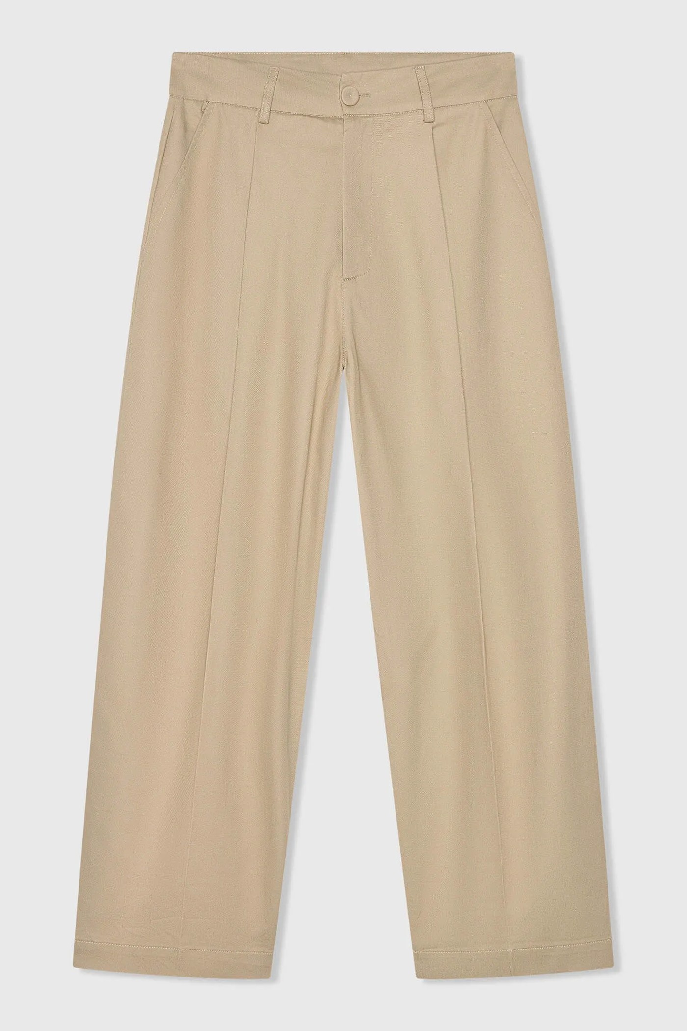 Beige Katoenen Paperbag Broek Steekzakken Barrel Balti