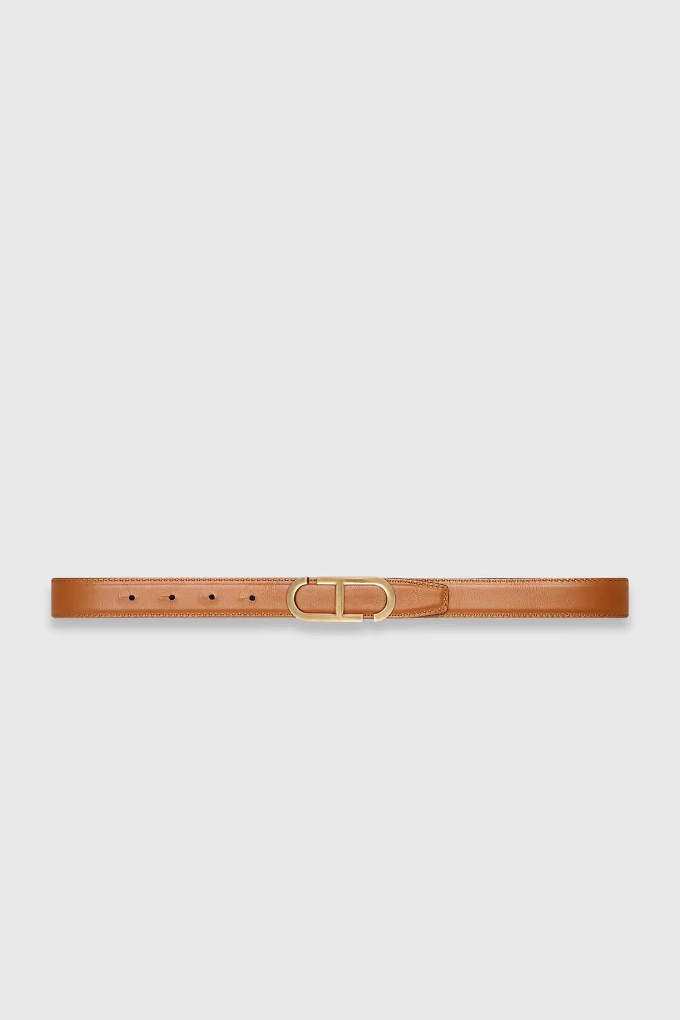 Leren Dames Riem Reversible Zwart Camel Brass Trophy Buckle
