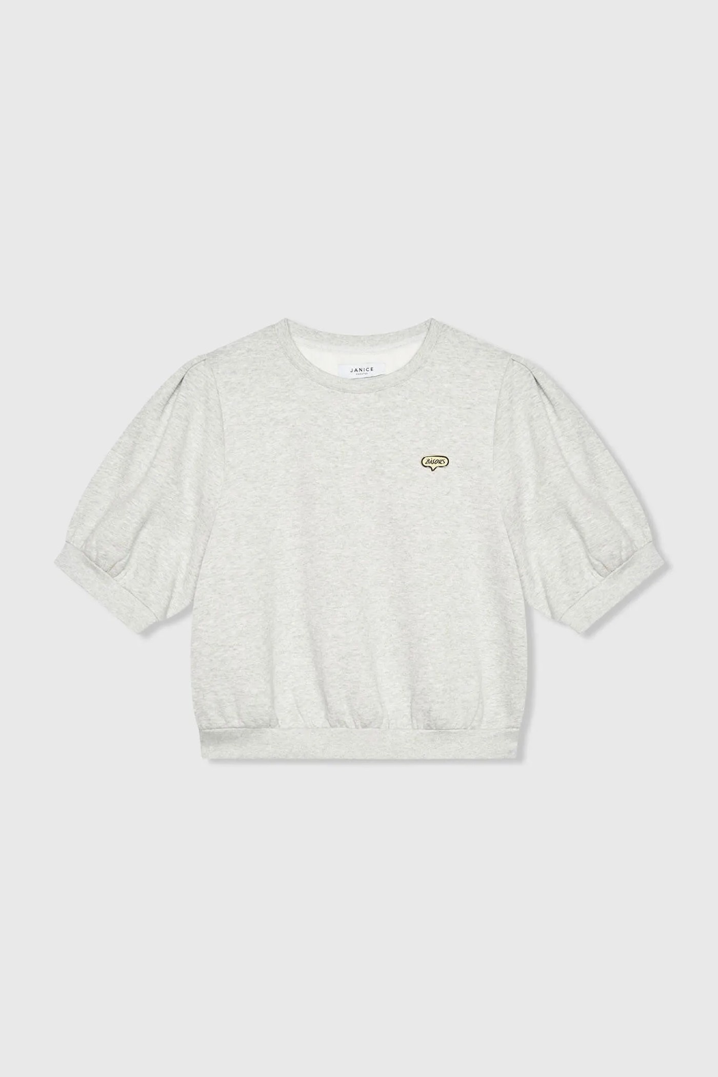 Grijze Dames Sweater Pof Mouw Katoen Corey