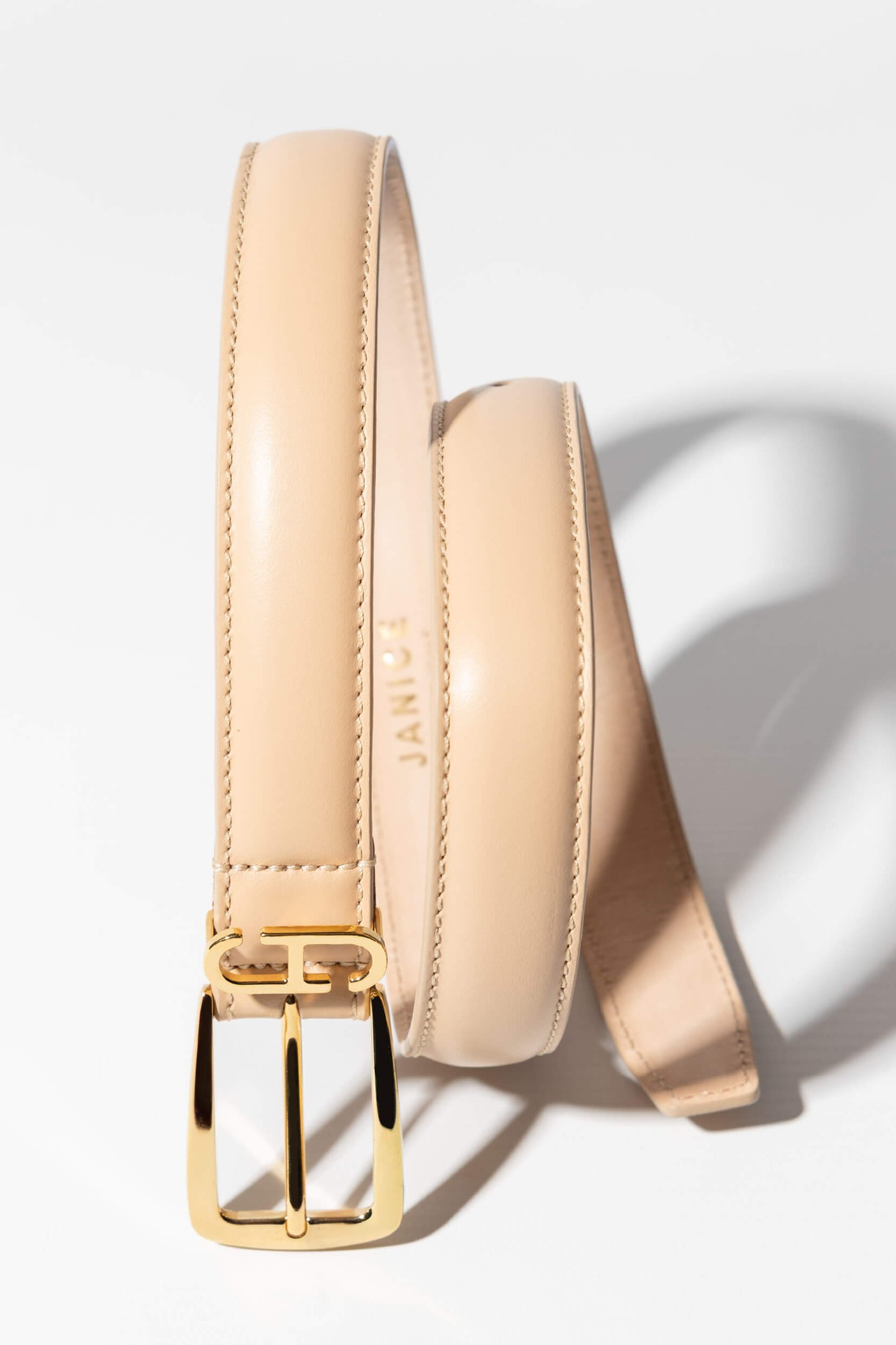 Leren Dames Riem Colby Creme