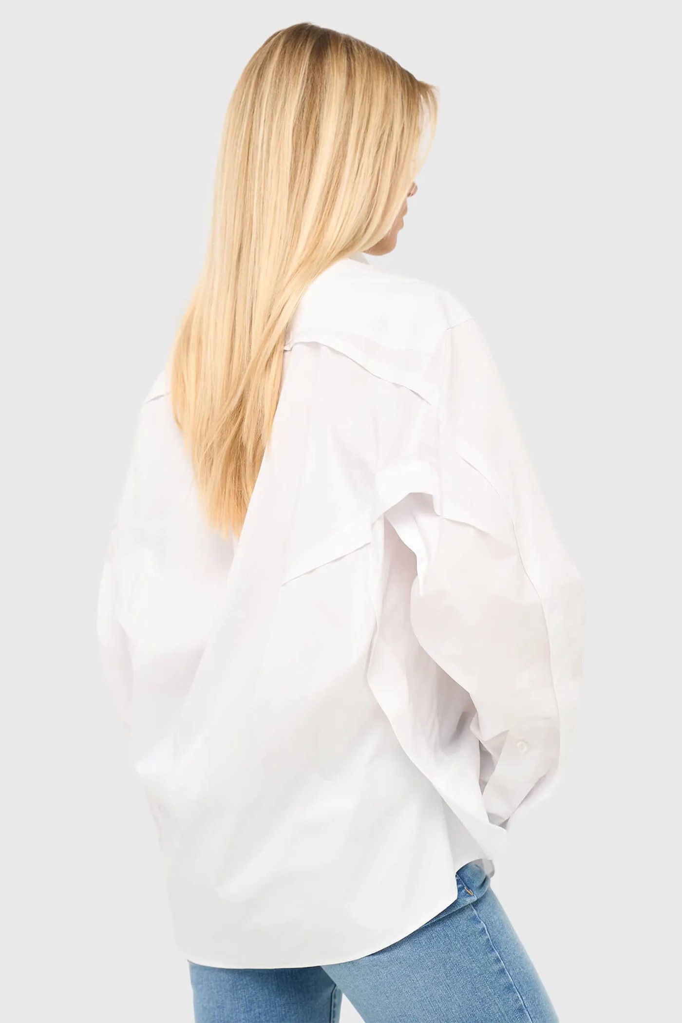 Witte Katoenen Oversized Dames Blouse Phil