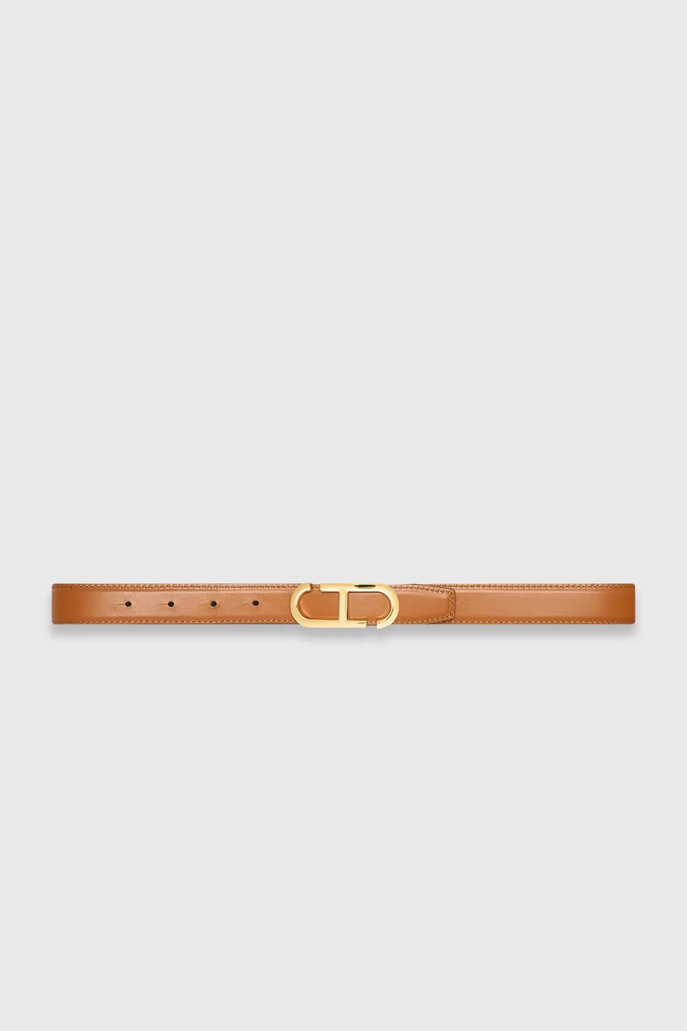 Leren Dames Riem Reversible Zwart Camel Goud Trophy Buckle