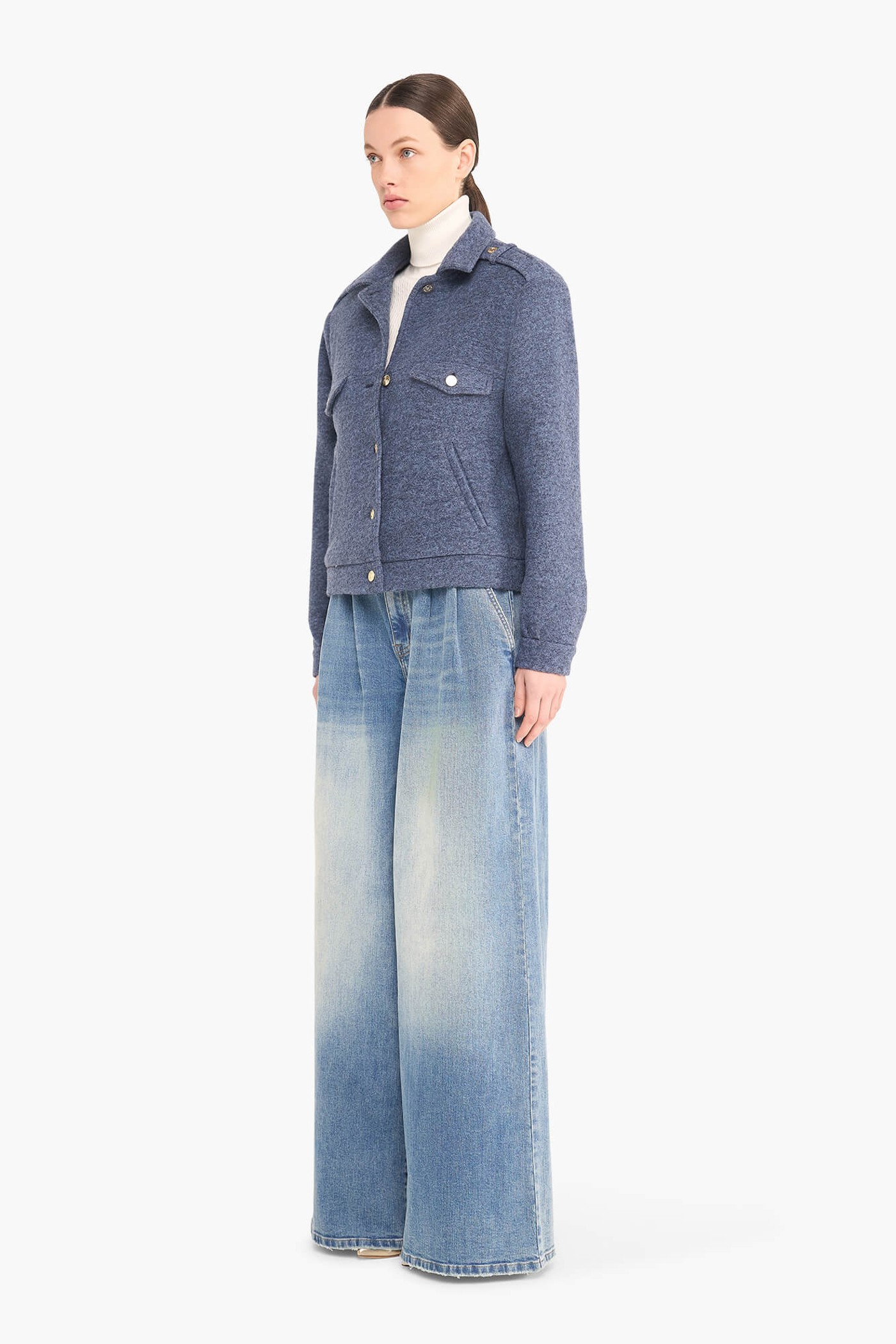 Wollen Dames Jas Kort Gregory Blauw