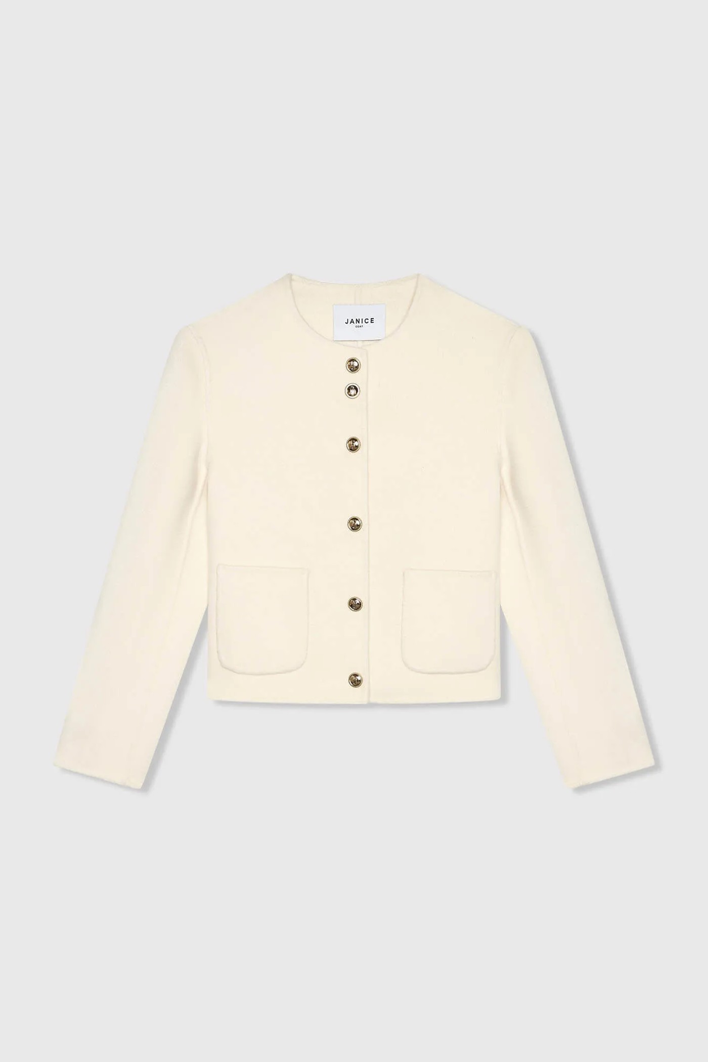 Cashmere Jas Dames Kort Vince Double Face Off White