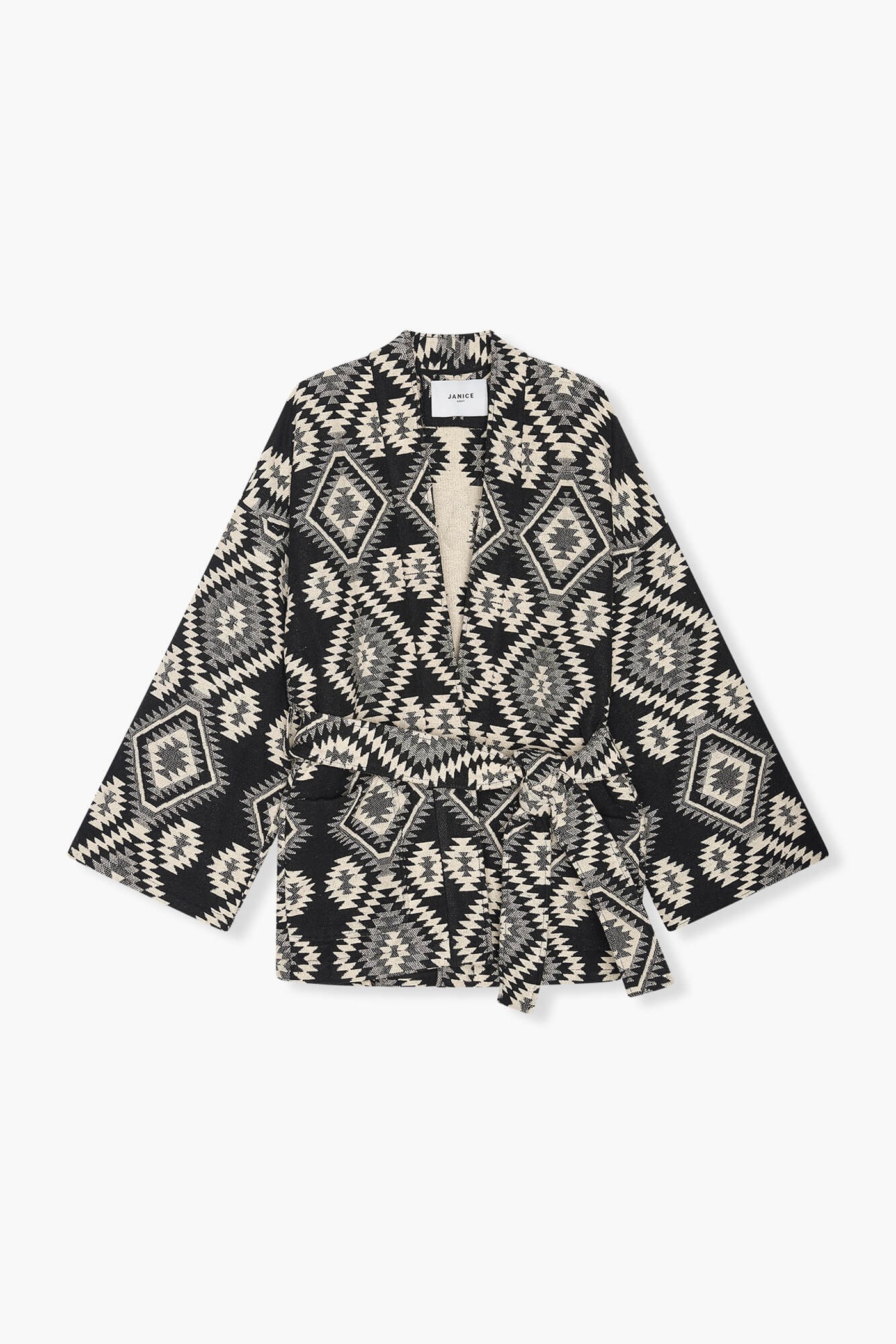 Kimono zwart wit print