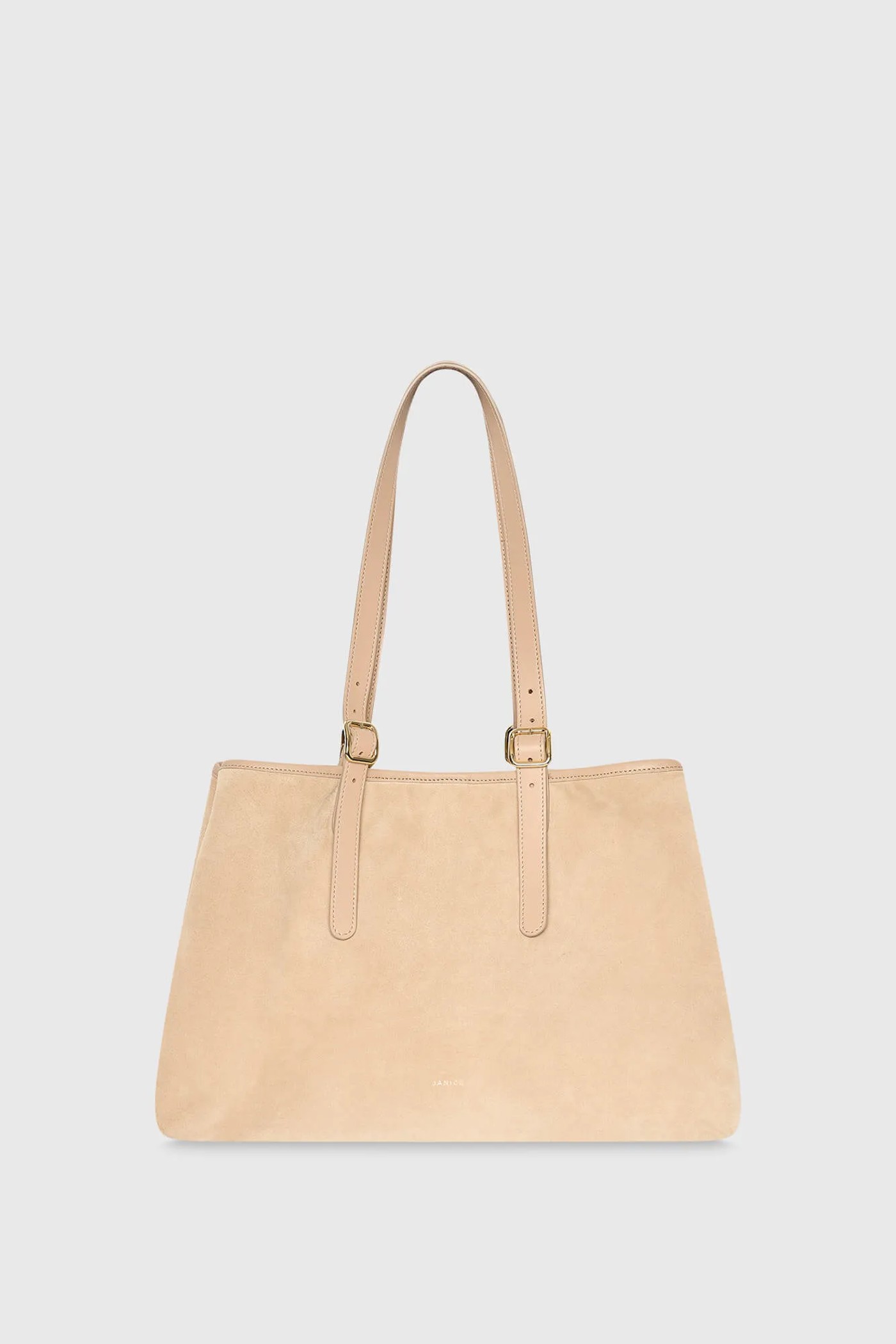 Suede Leren Dames Handtas Shopper Harper Beige