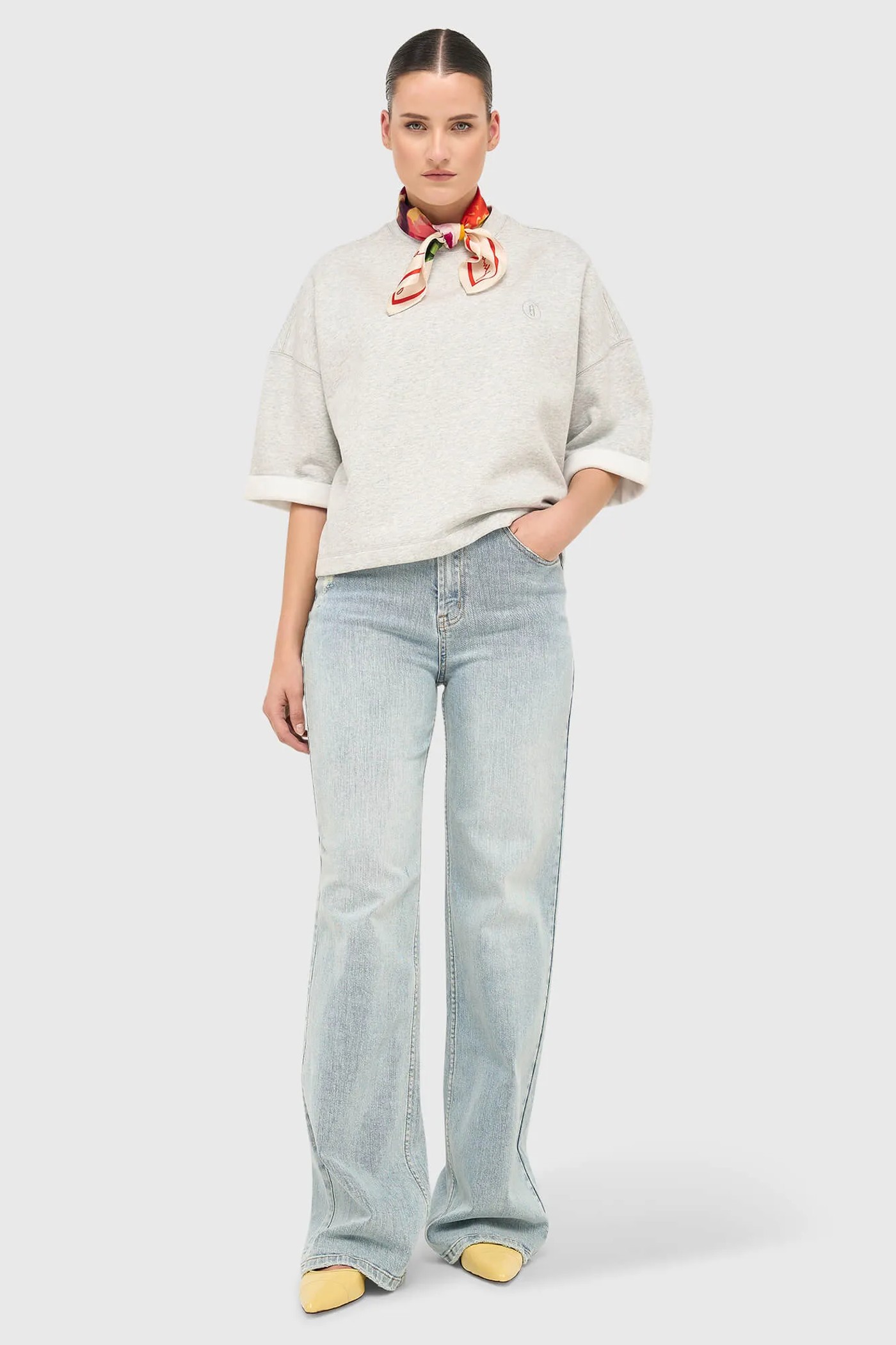 Sweater Dames Katoen Grijs Aiden