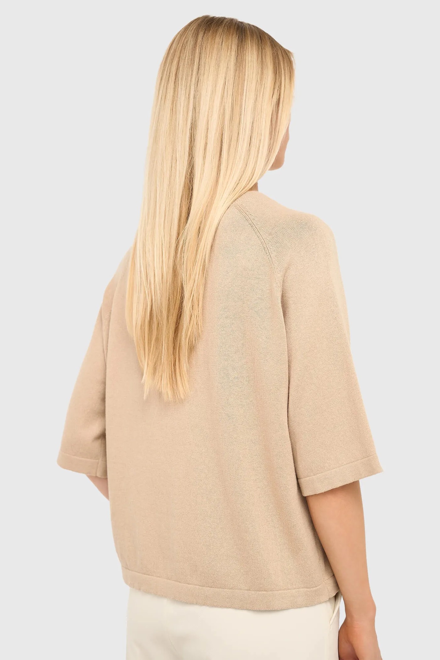 Katoen Cashmere Gebreid Truitje Moss Beige