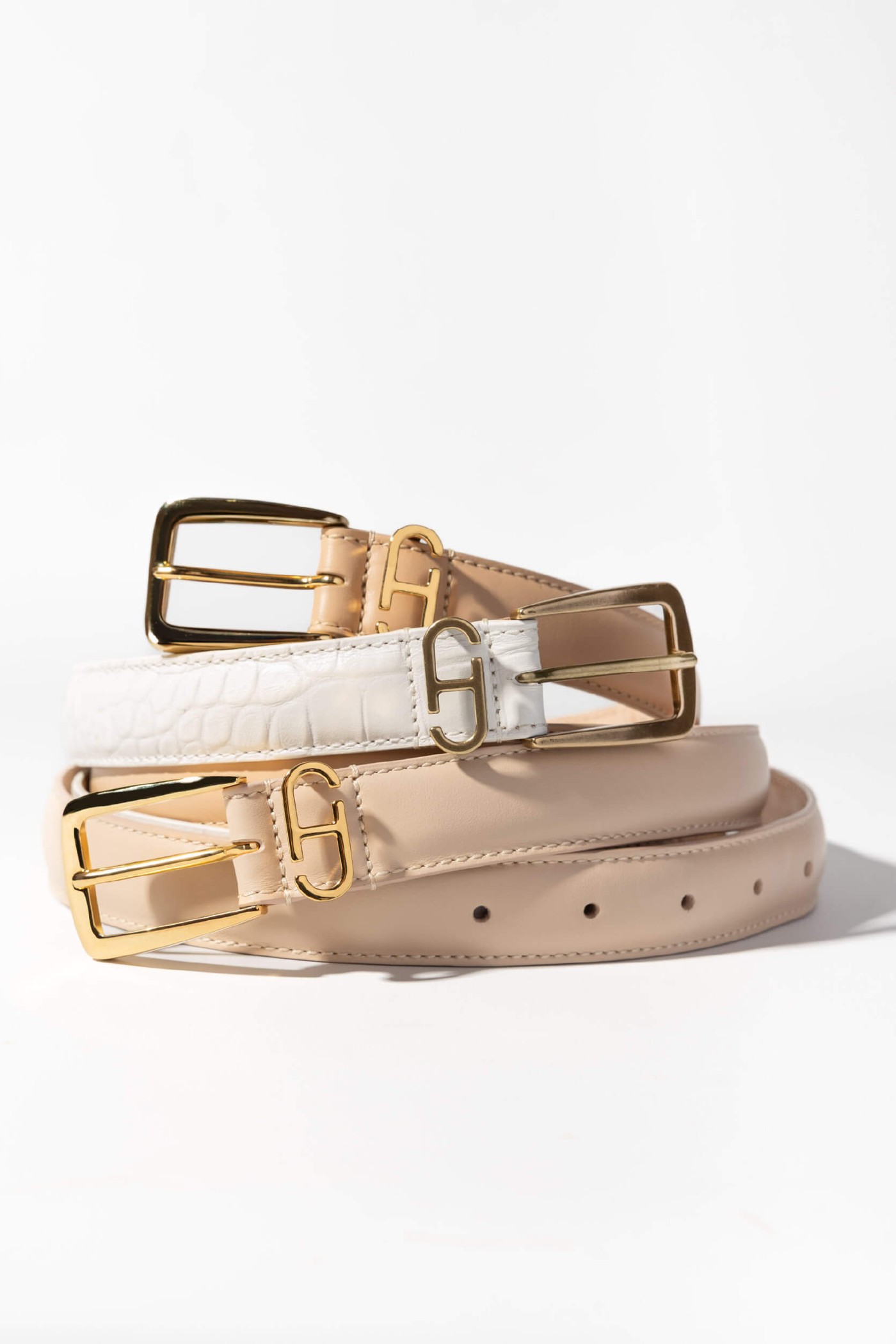 Leren Dames Riem Colby Off White