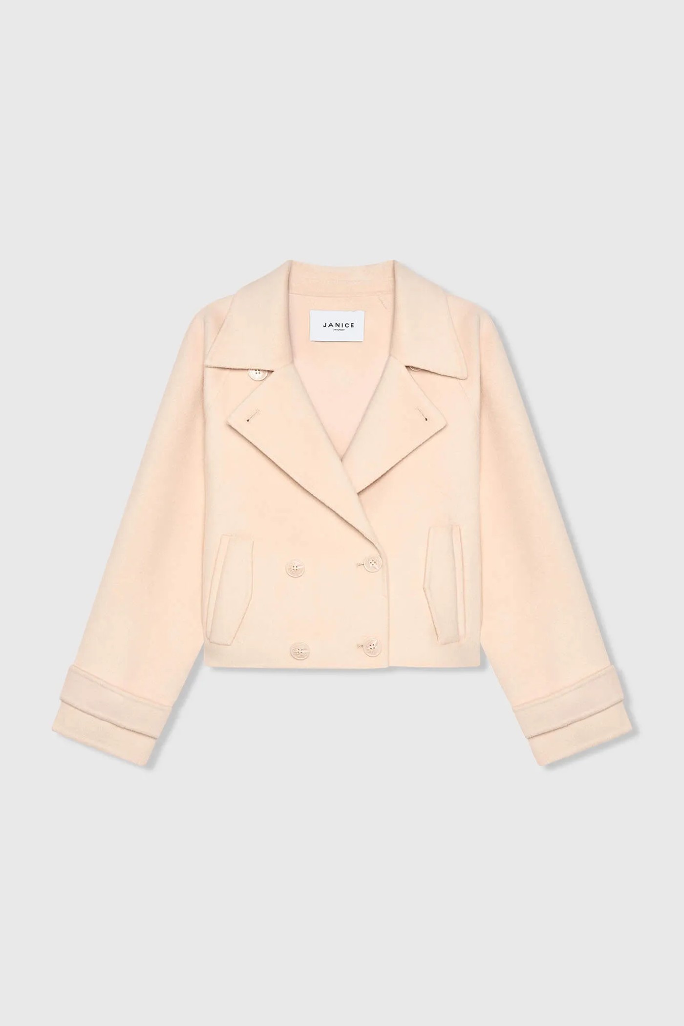 Korte Cashmere Jas Trenchcoat Double Face Peach Floyd