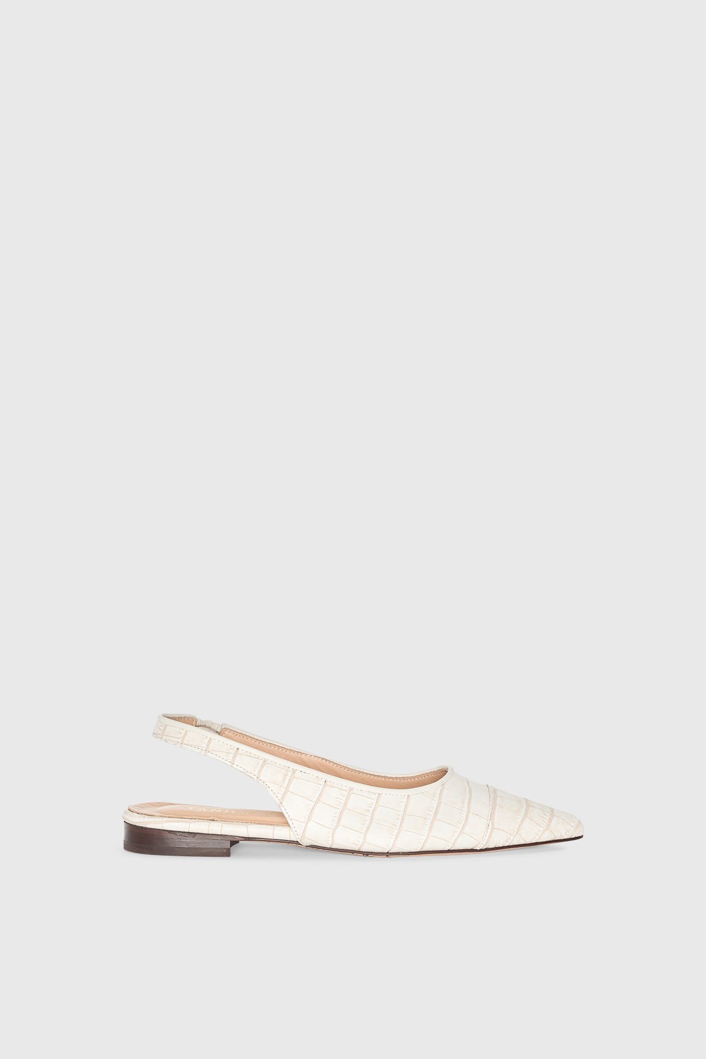 Slingback Dames Schoen Leer Alain Off White Croco