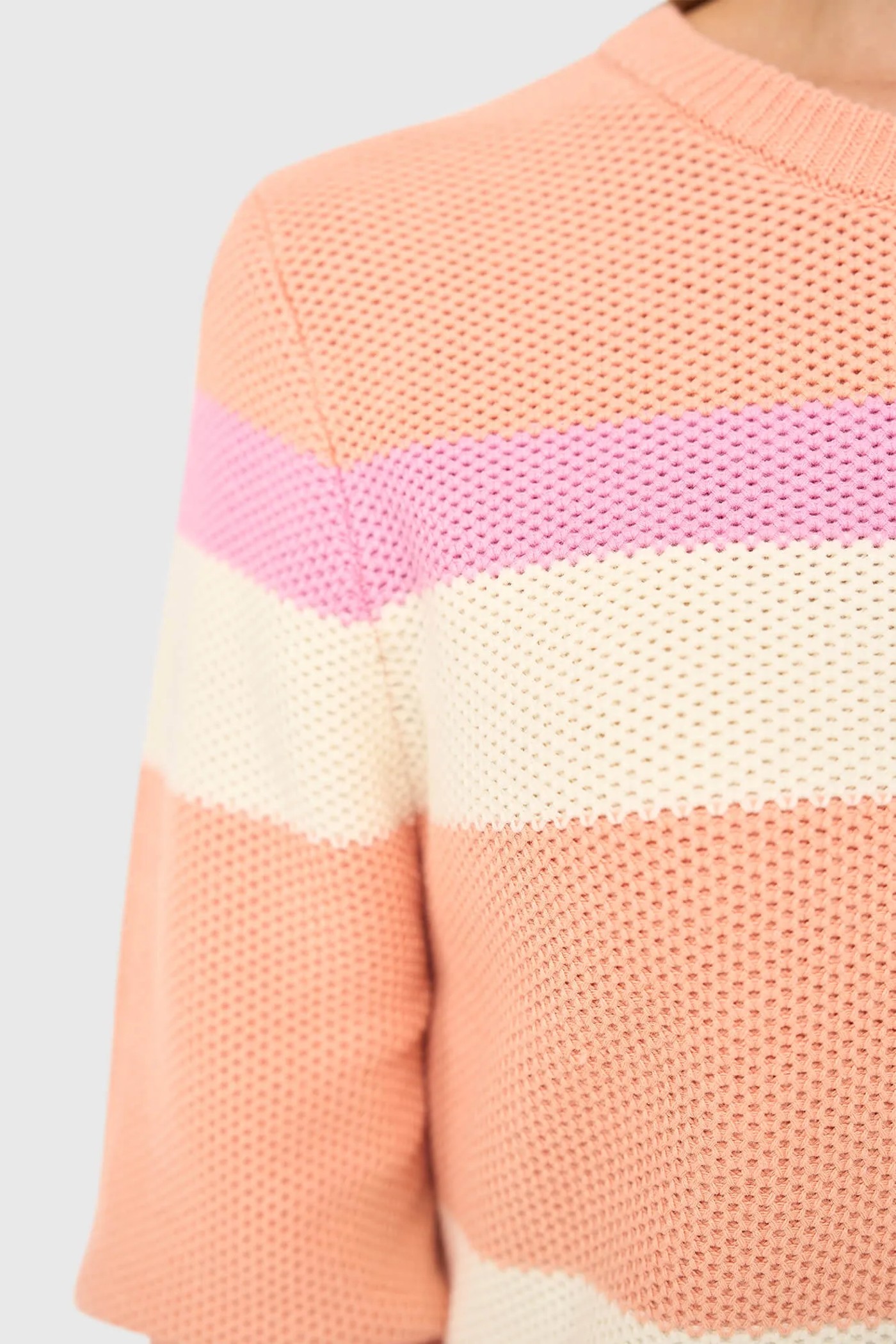 Gestreept Katoenen Dames Truitje Dominic Peach