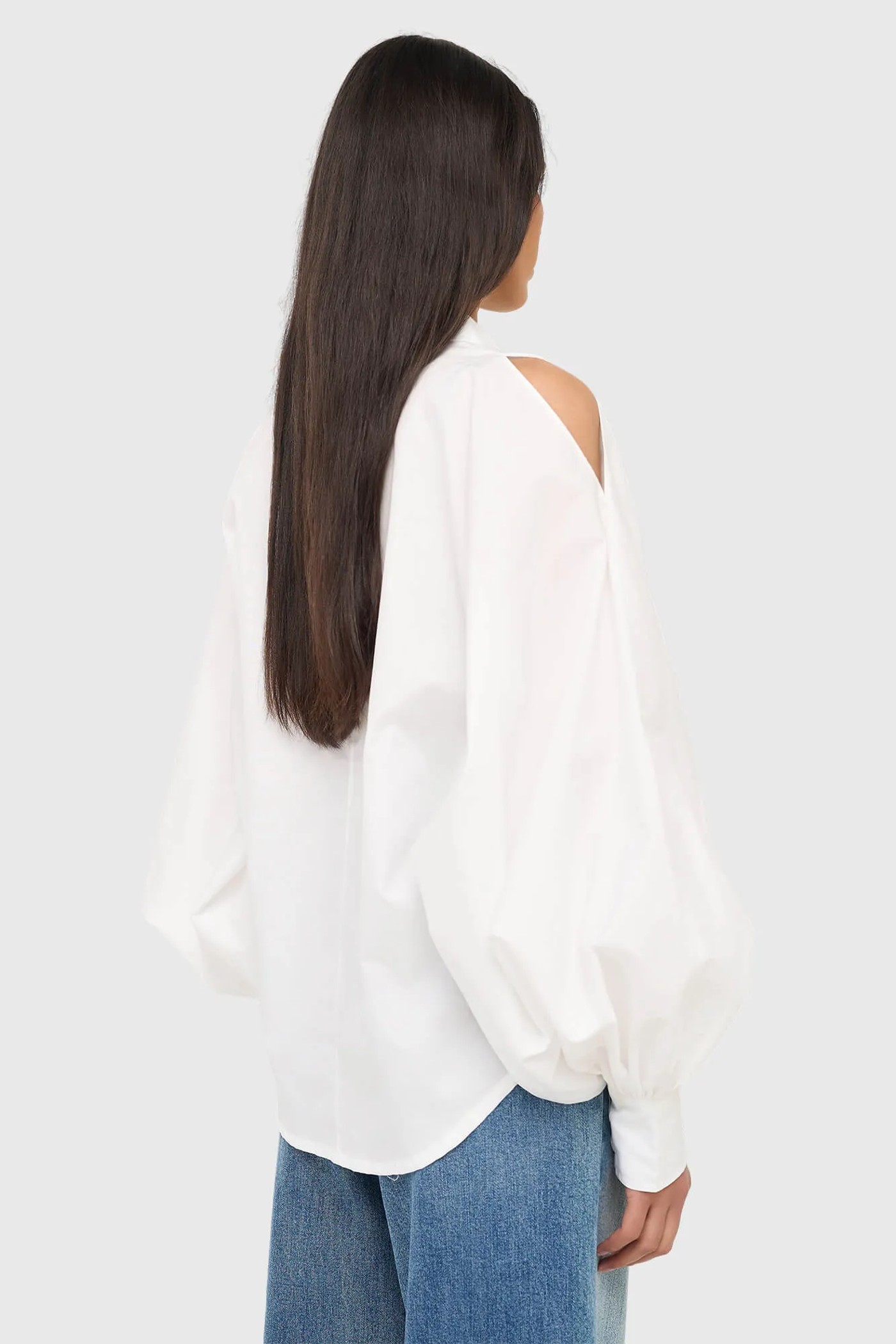 Blouse Dames Katoen Wit Stone Cut Out
