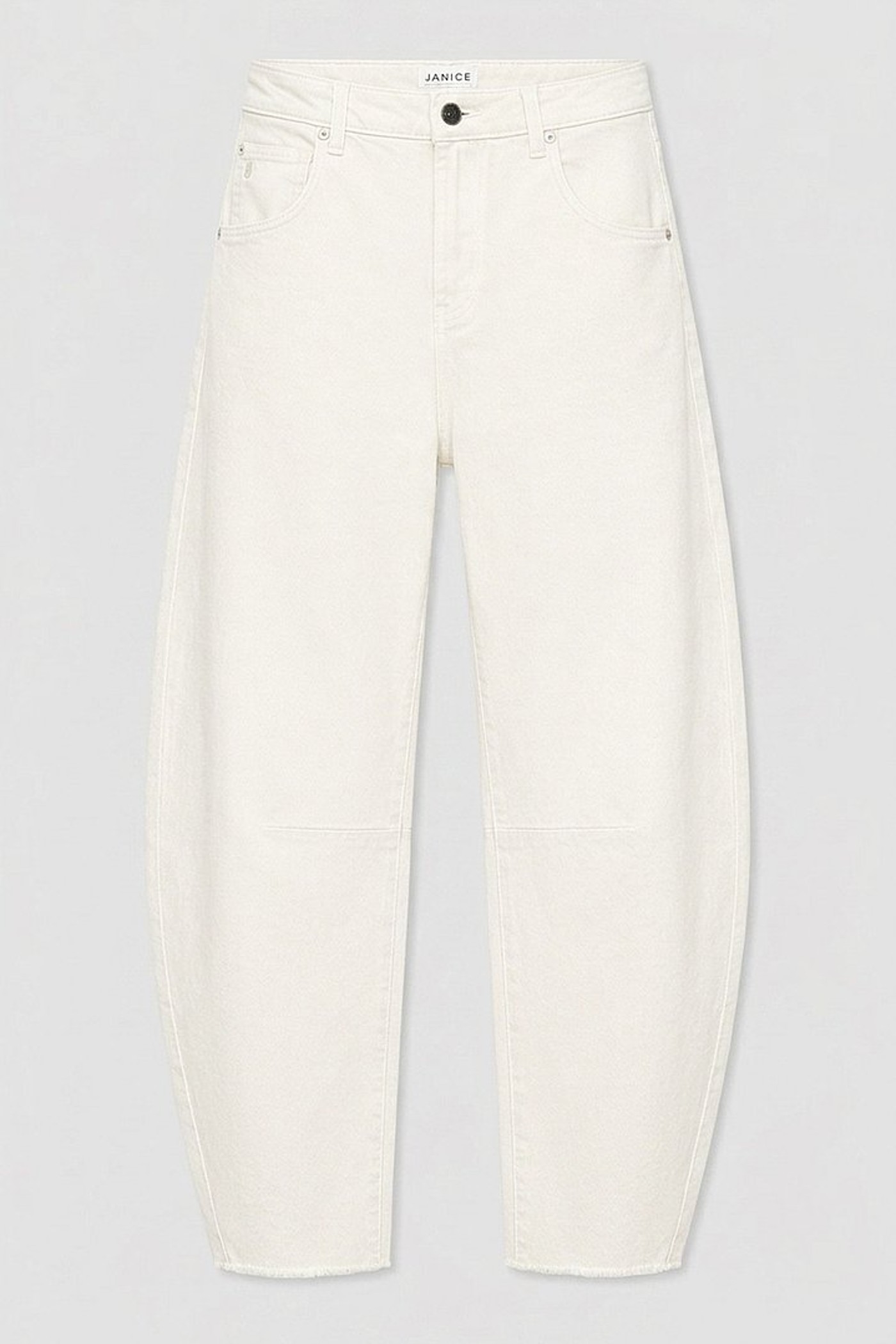 Barrel Jeans Dames Midrise Wit 183 Billy