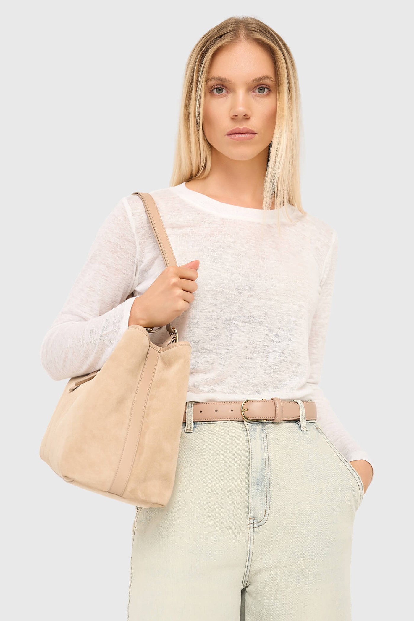 Linnen Shirt Dames Lange Mouw Ryan Wit