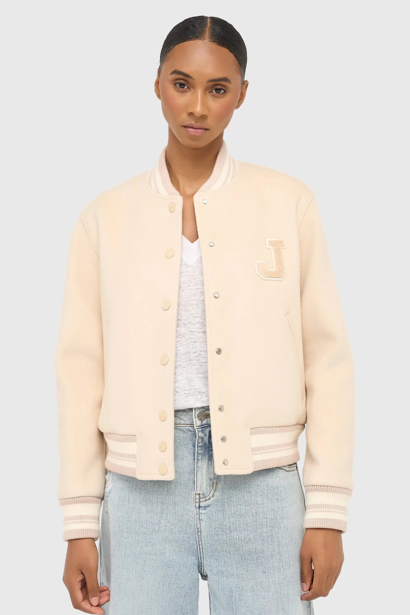 Cashmere Bomberjack Dames Double Face Beige Collin Beige