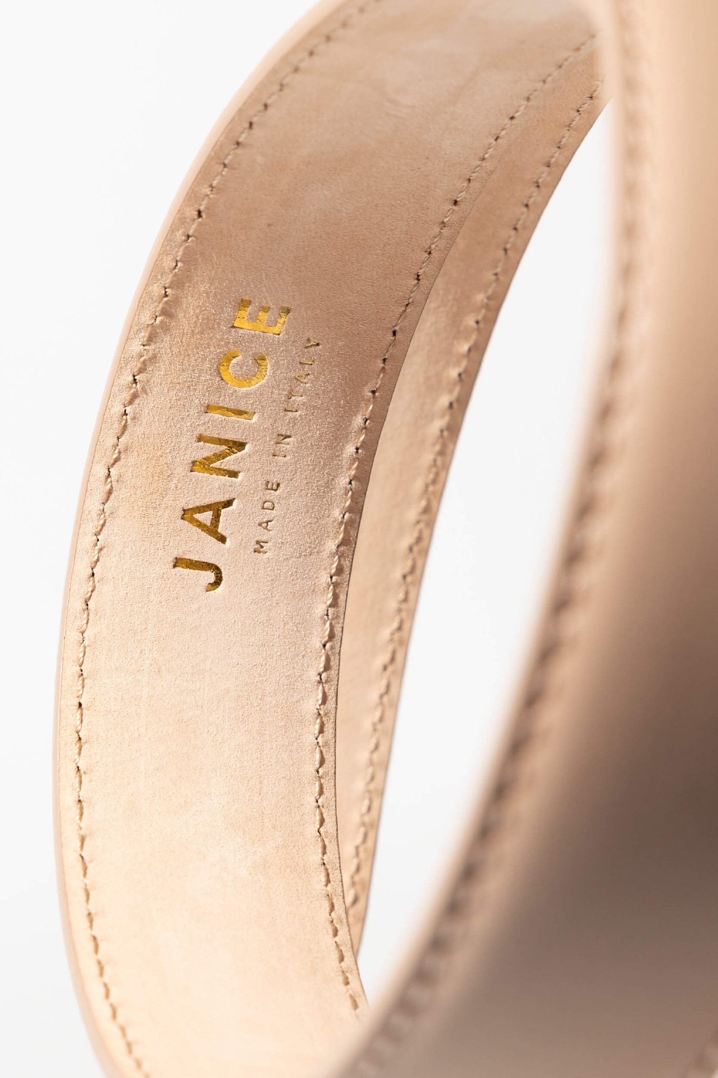 Leren Riem Dames Trophy Creme Gouden Buckle