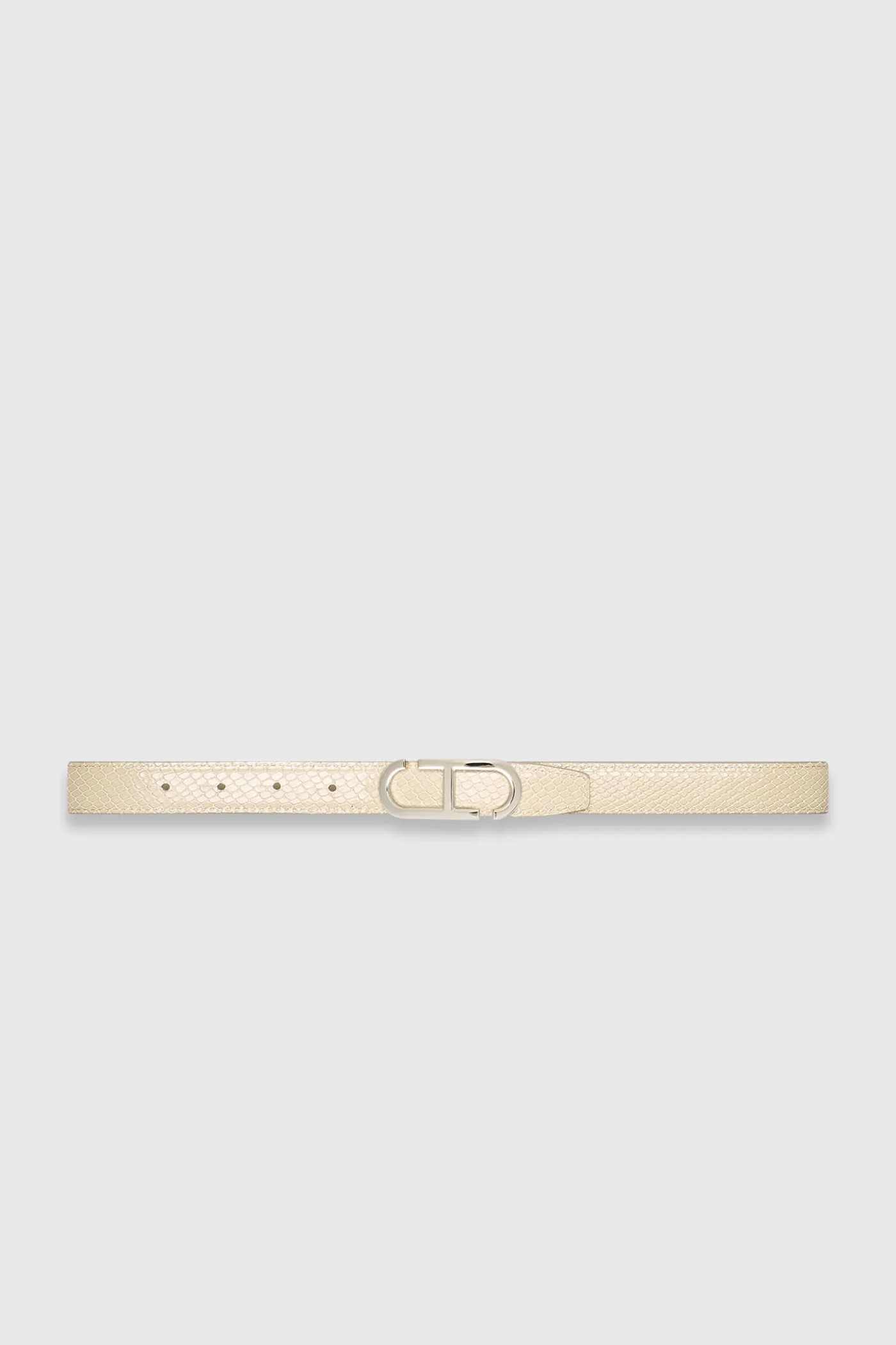 Leren Dames Riem Reversible Off White Creme Zilver Trophy Buckle