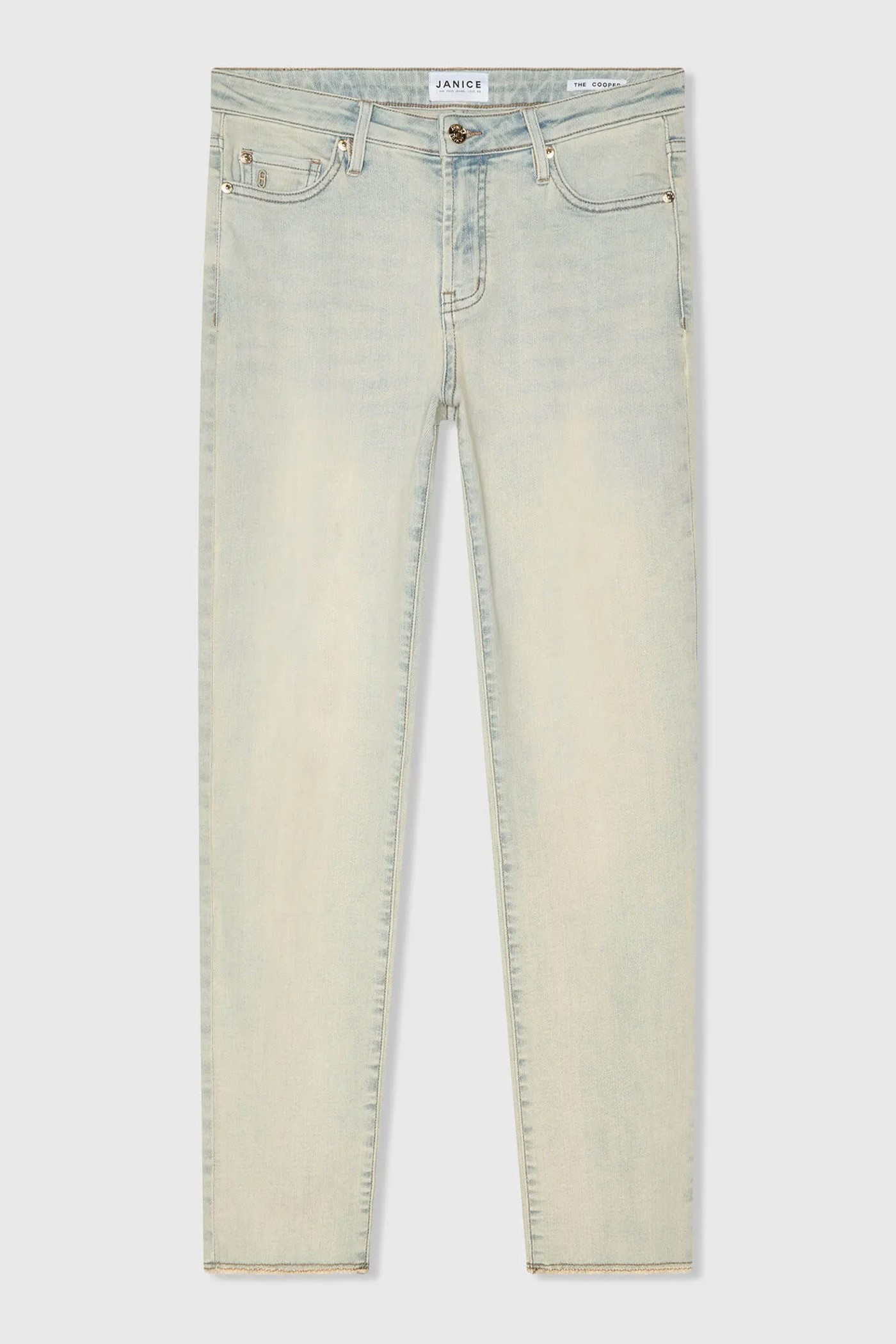 Mom Jeans Dames Stretch Mid Rise Cooper Blauw 004