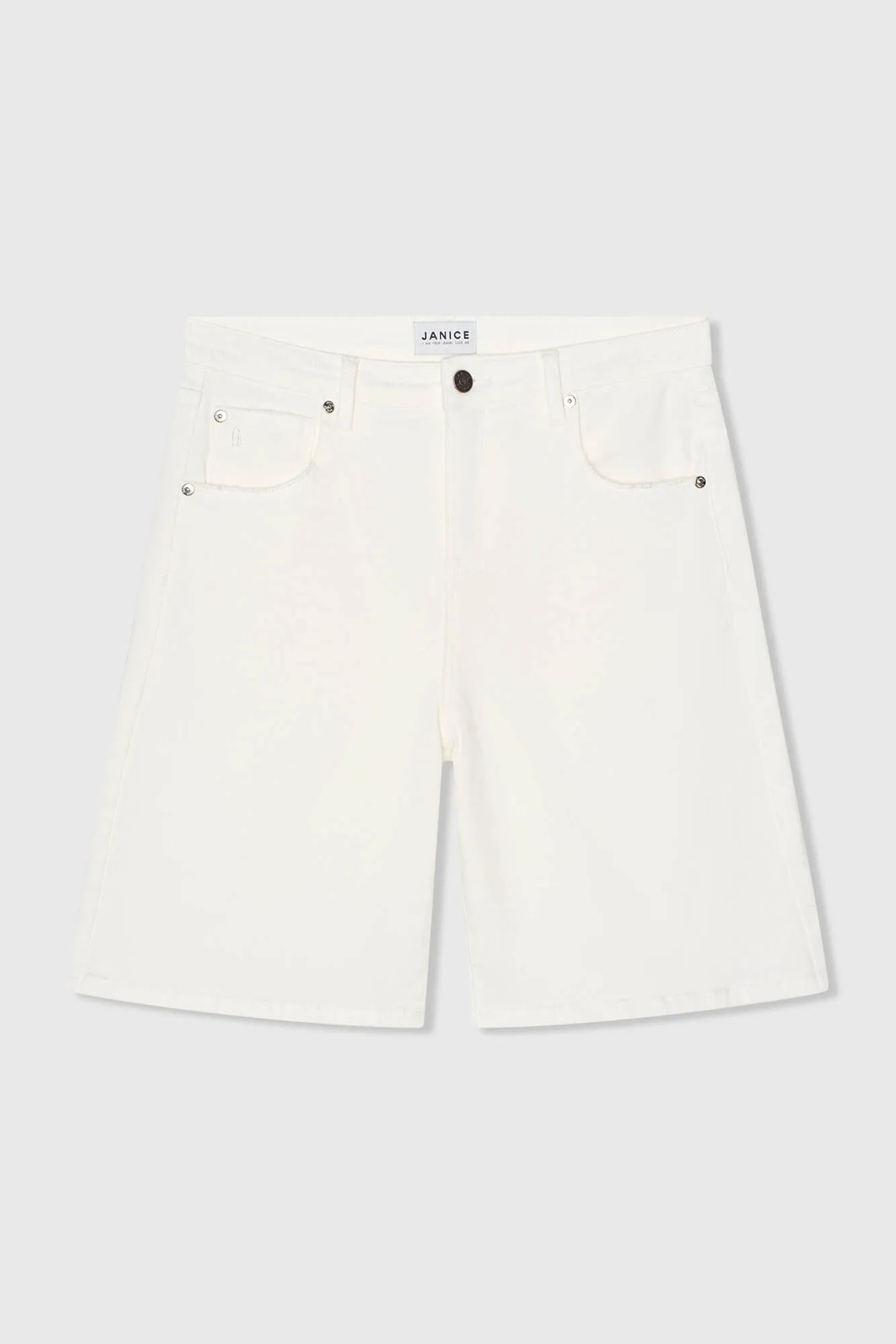 Short Denim Dames Stretch Bo White 183