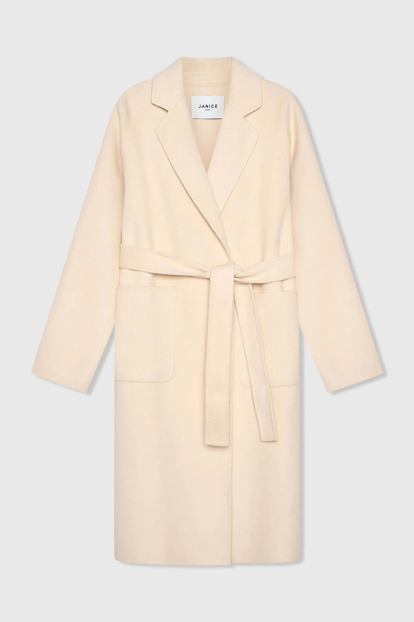 Cashmere Dames Jas Lang Double Face Jules Beige