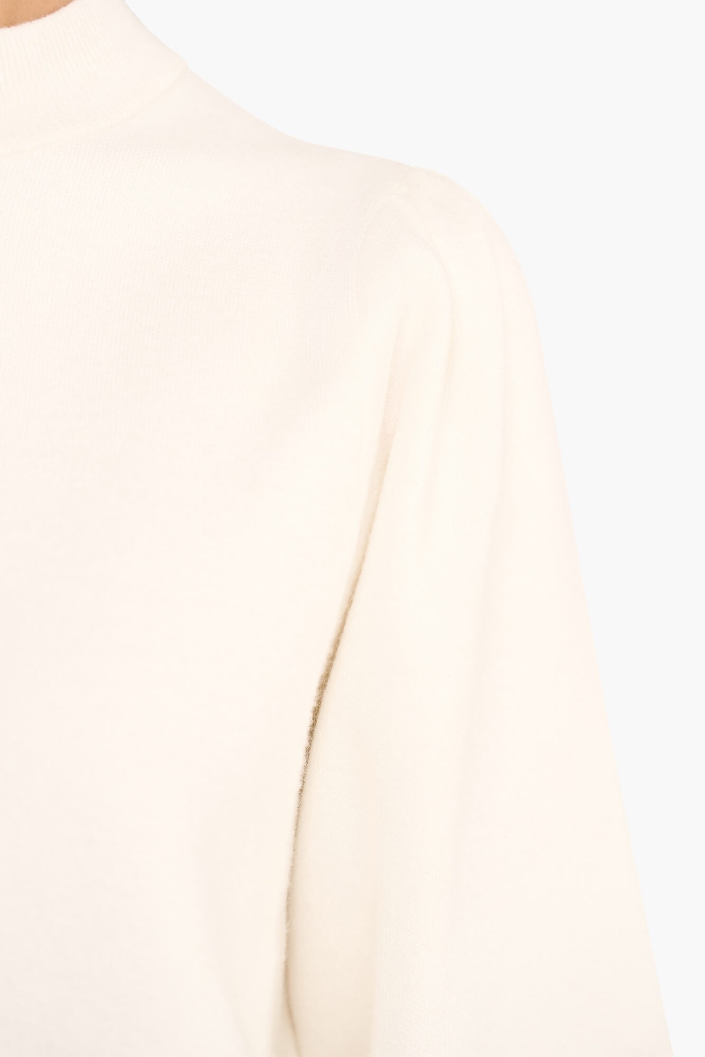 Jurk Gebreid Pof Mouw Viscose Clay Off White