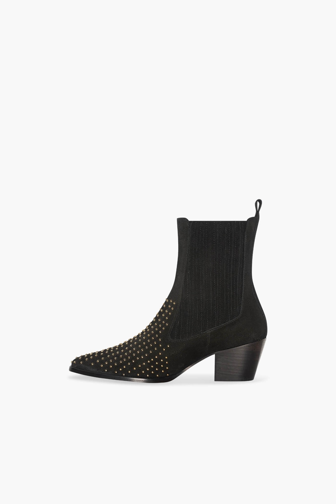 Enkellaars Western Dames Suede Colt Zwart Studs
