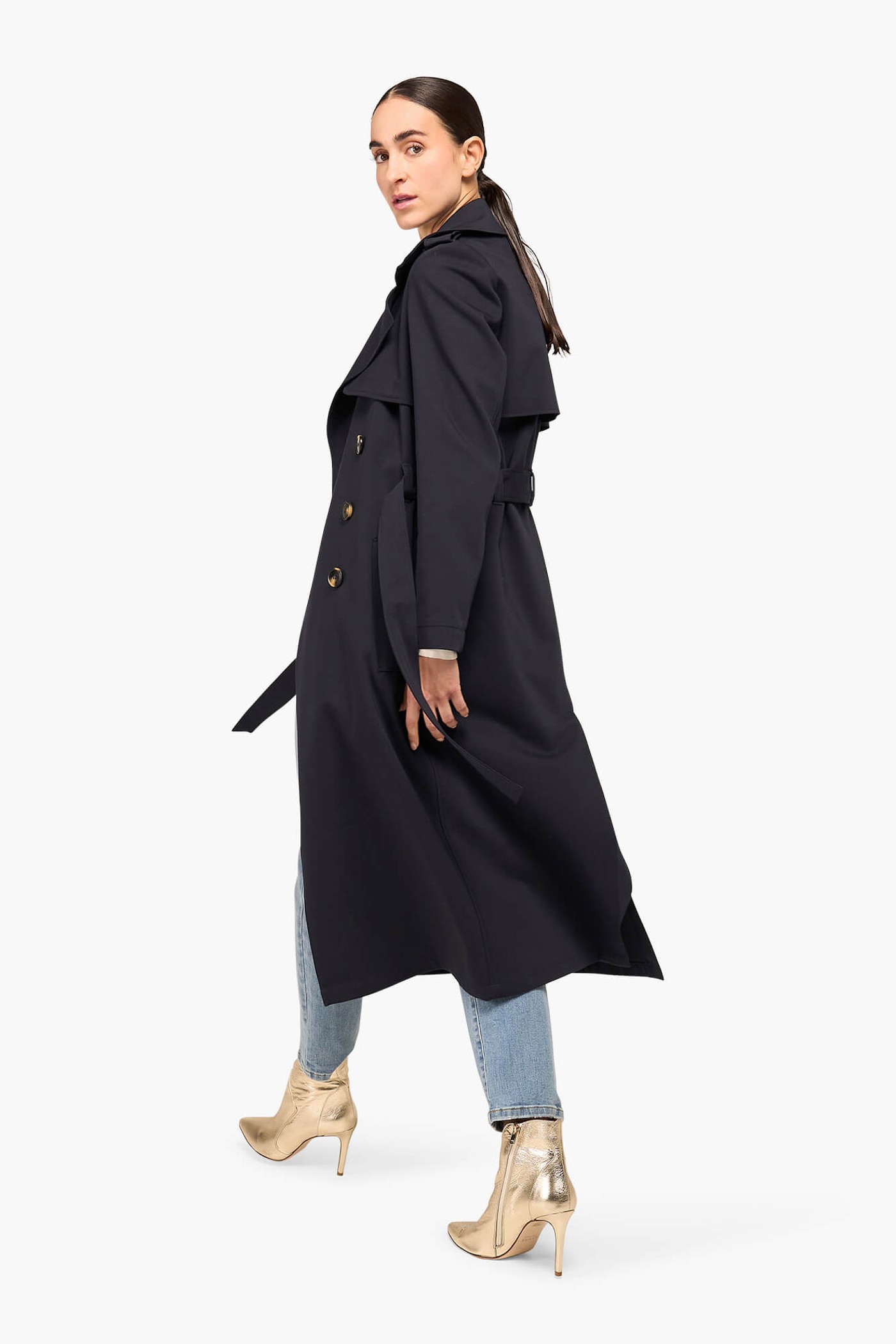 Trenchcoat Dames Robert Navy Blue