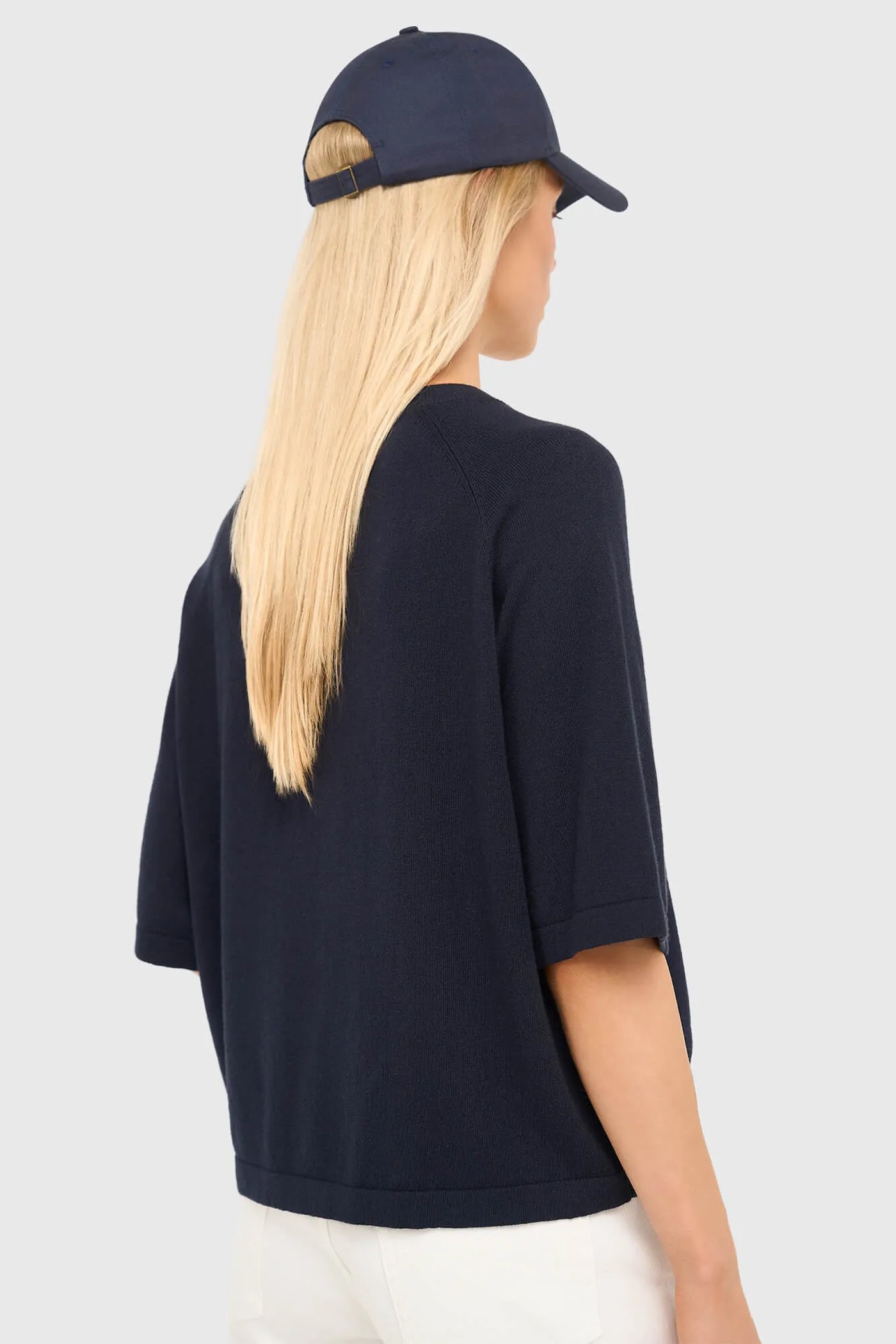 Katoen Cashmere Gebreid Truitje Moss Blauw