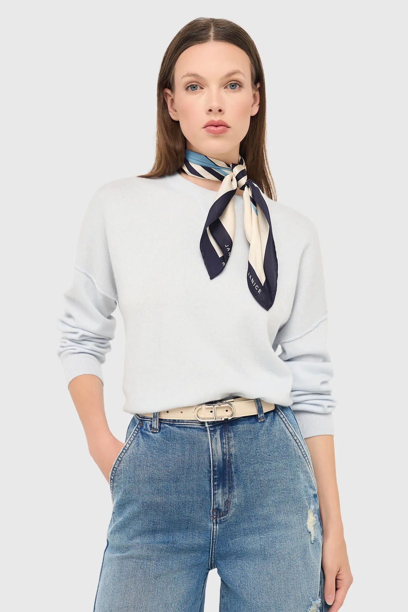 Cashmere Dames Trui Sweater Lewis Licht Blauw