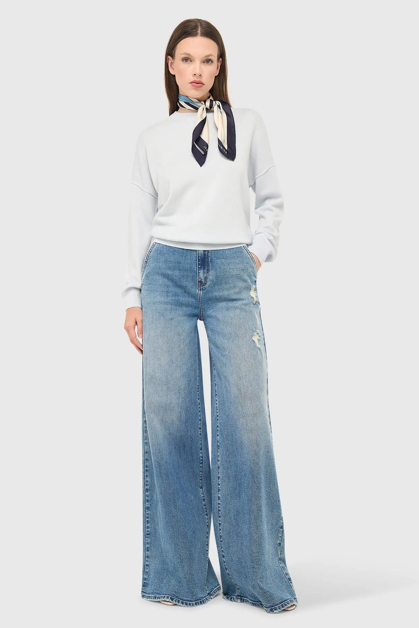 Cashmere Dames Trui Sweater Lewis Licht Blauw