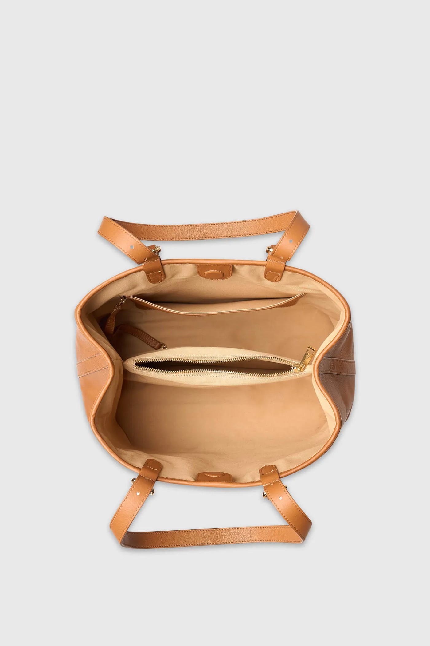 Leren Dames Handtas Shopper Harper Camel