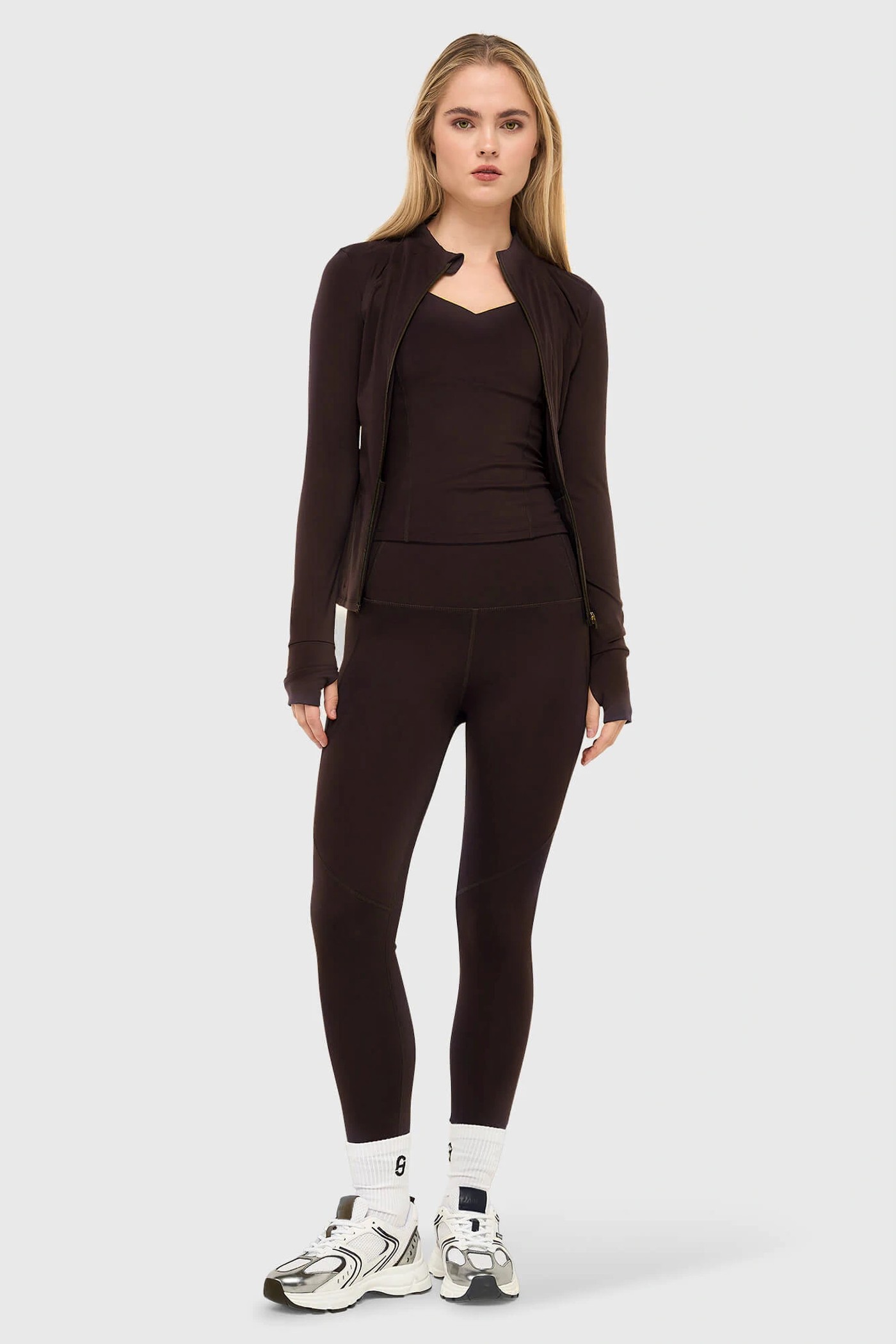 Legging Dames Sport Active Wear Ye Donker Bruin