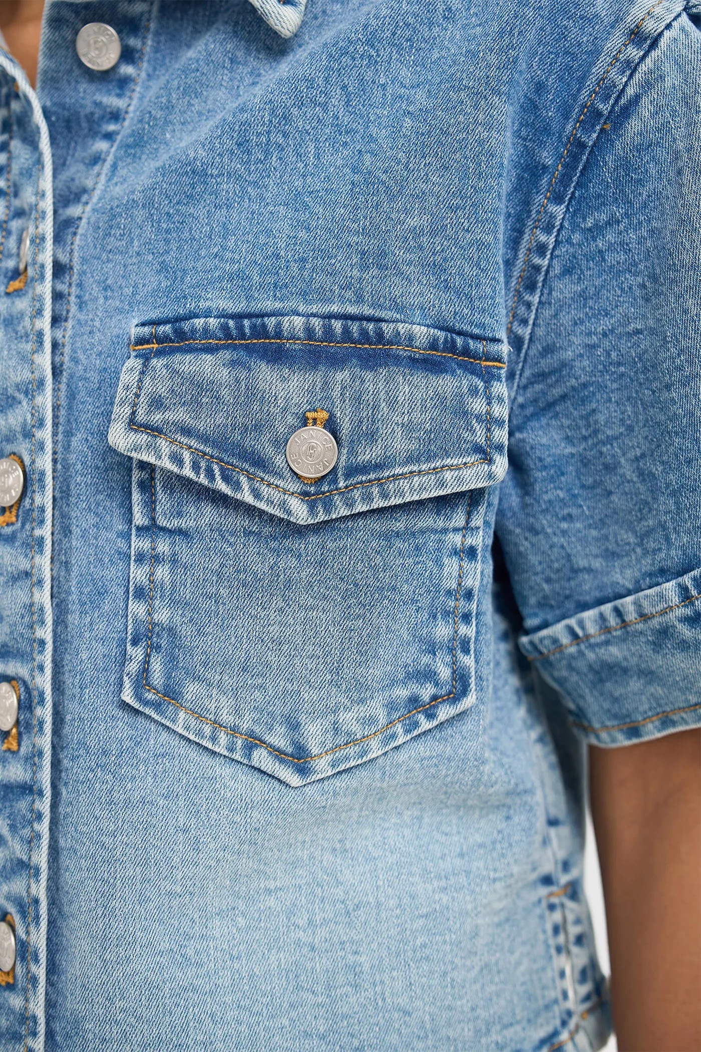 Denim Blouse Dames Spike Blauw 786