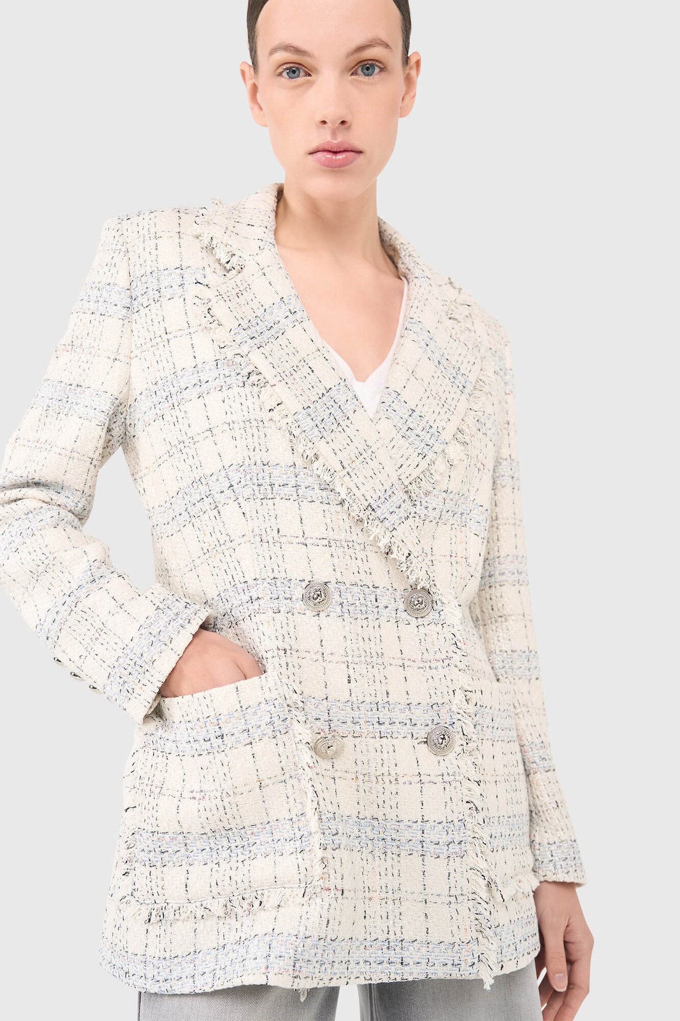 Martin Blazer Off White Metallic