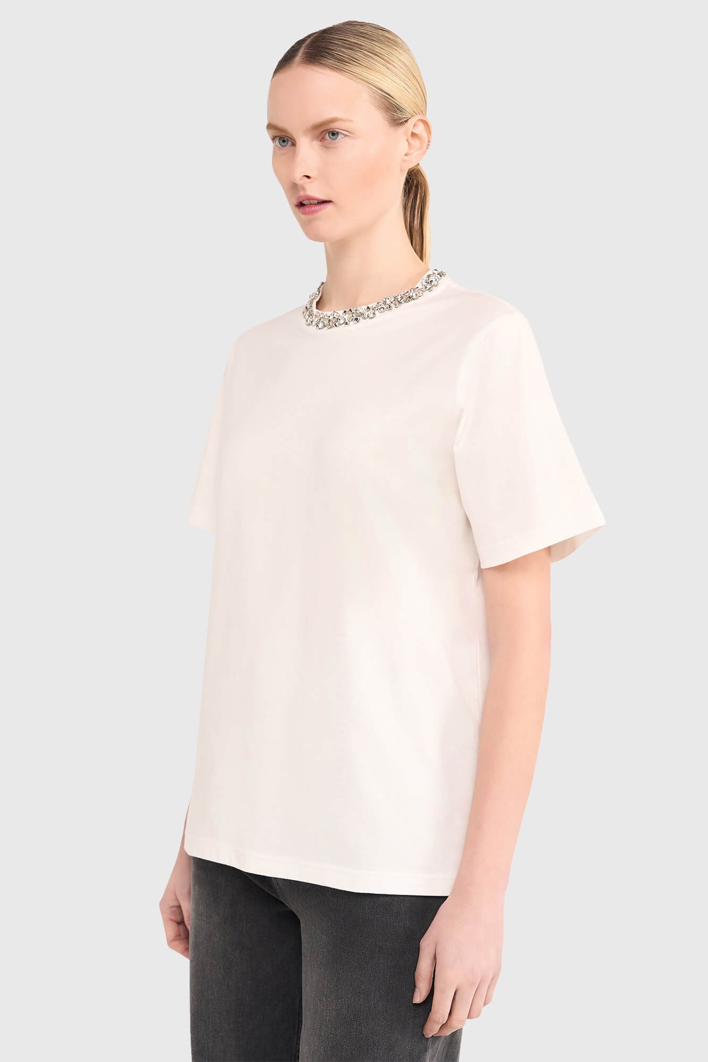 Shirt Dames Steentjes Rock Wit