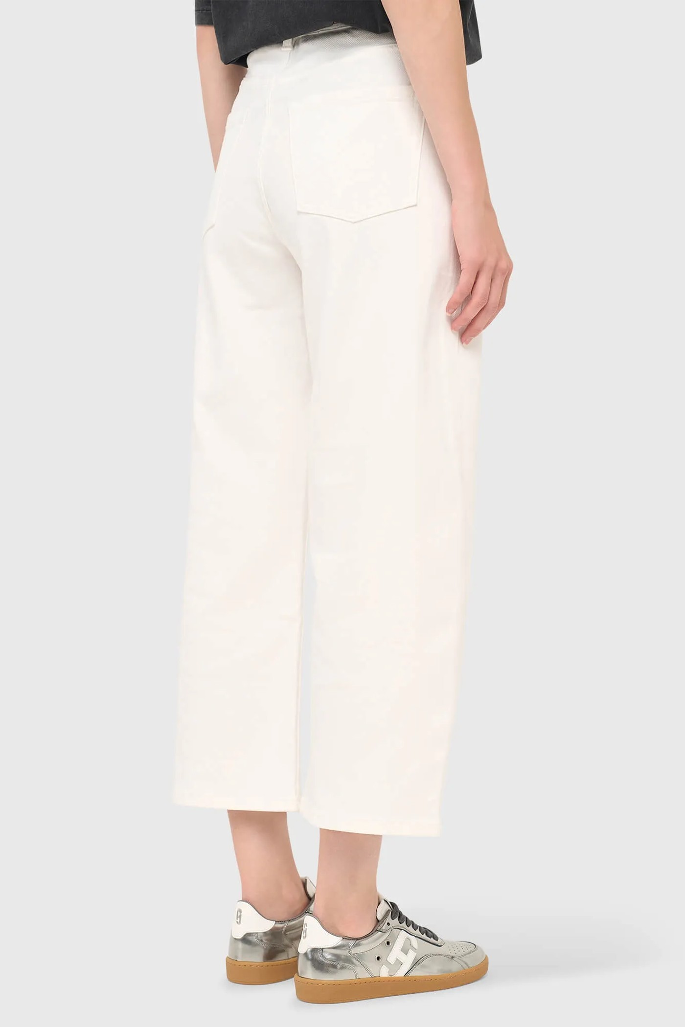 Witte Barrel Jeans Dames Mid Rise Baxter