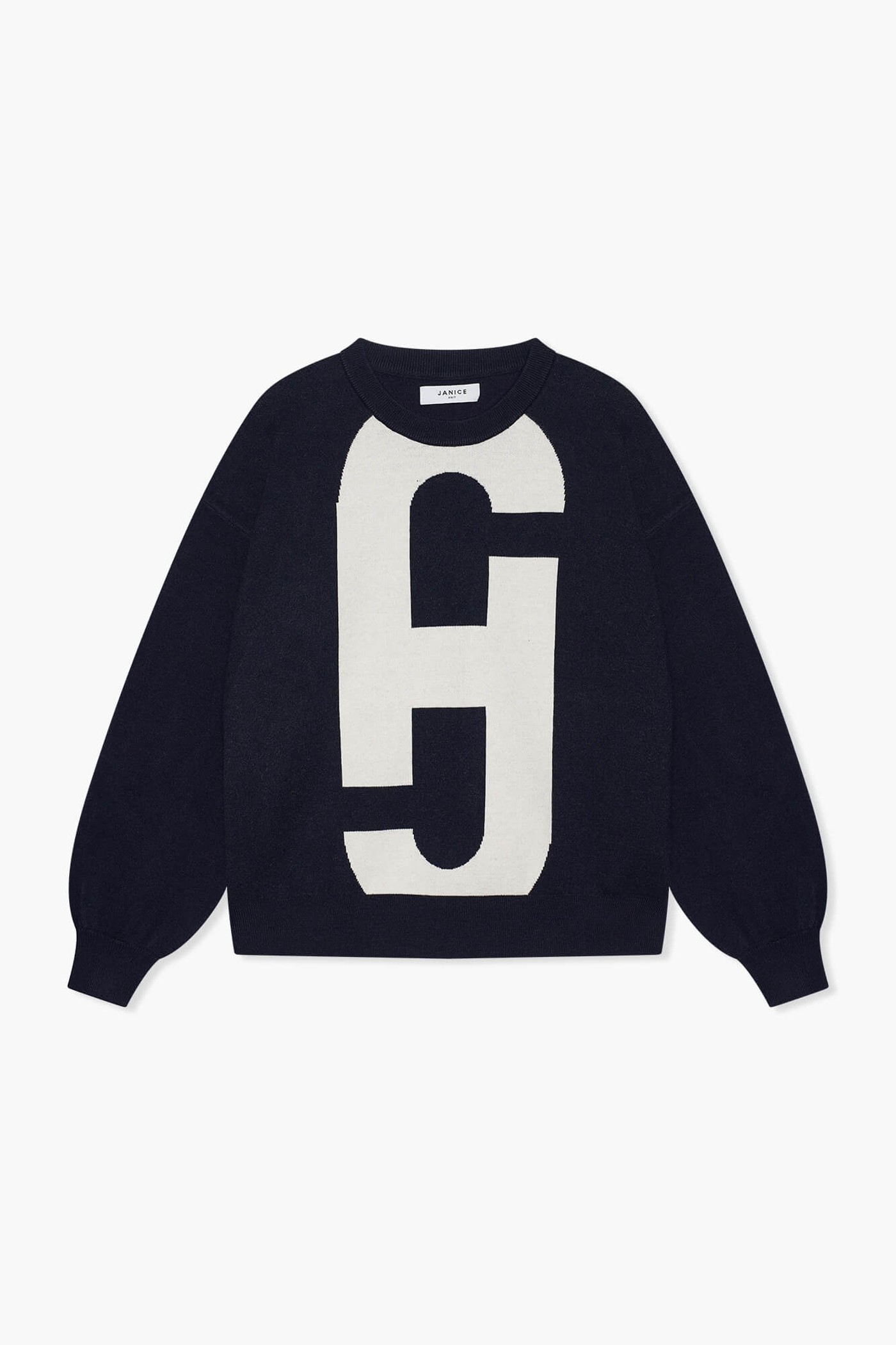 Sweater Dames Gebreid Viscose Logo Andy Blauw