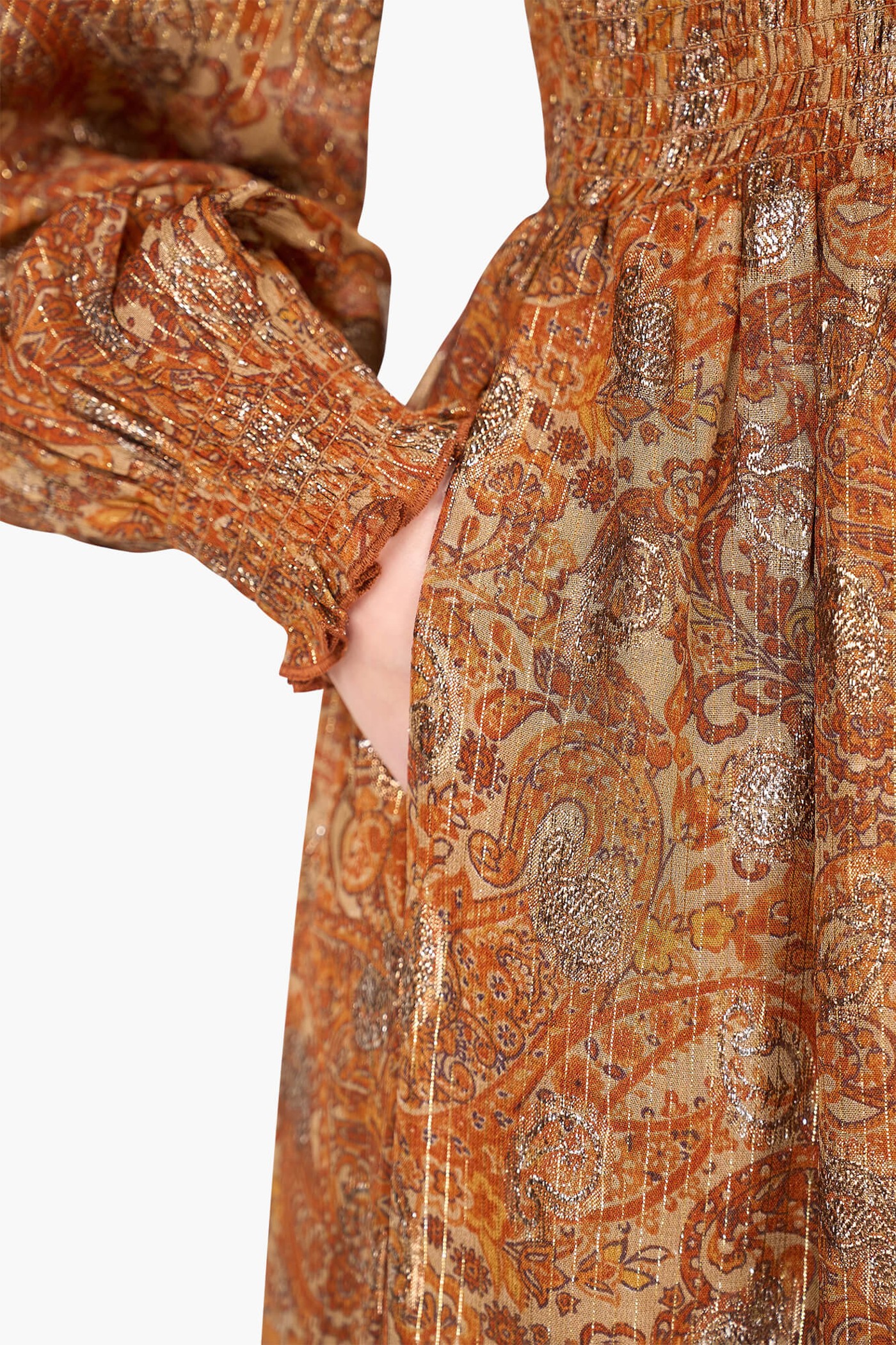 Jurk Lang Lurex Smog Finn Paisley