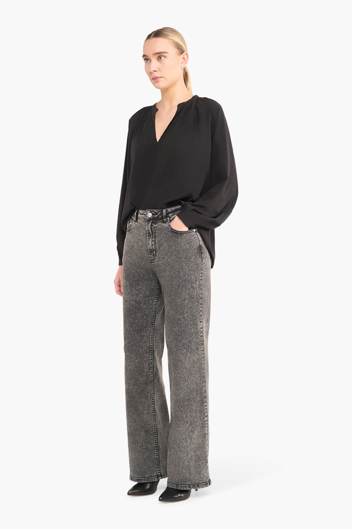 Zijden Dames Blouse Landon Zwart