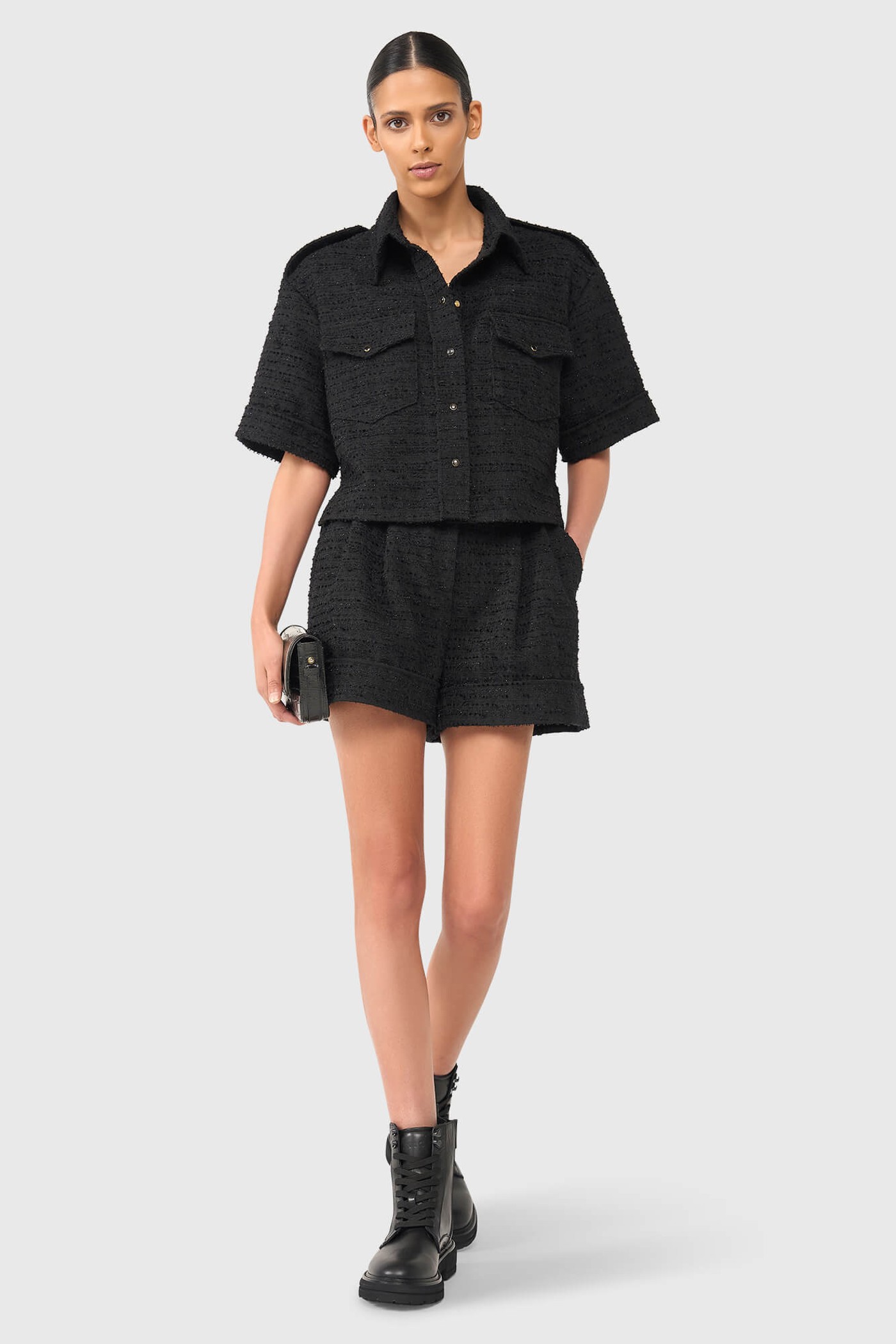 Spike Zwart Tweed Lurex