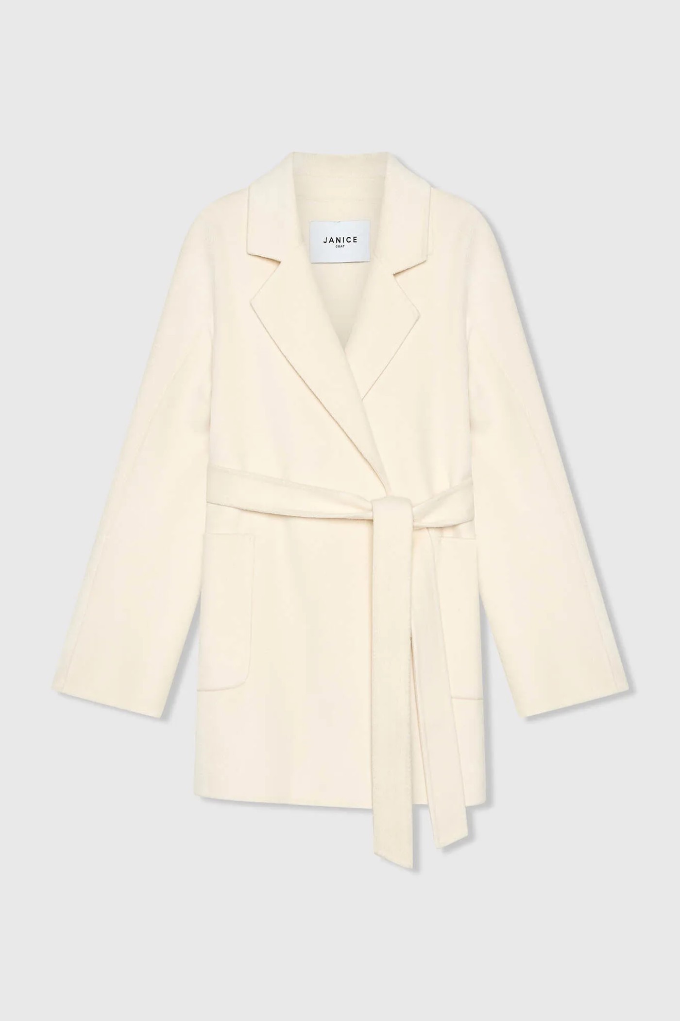 Cashmere Dames Jas Double Face Calvin Off White