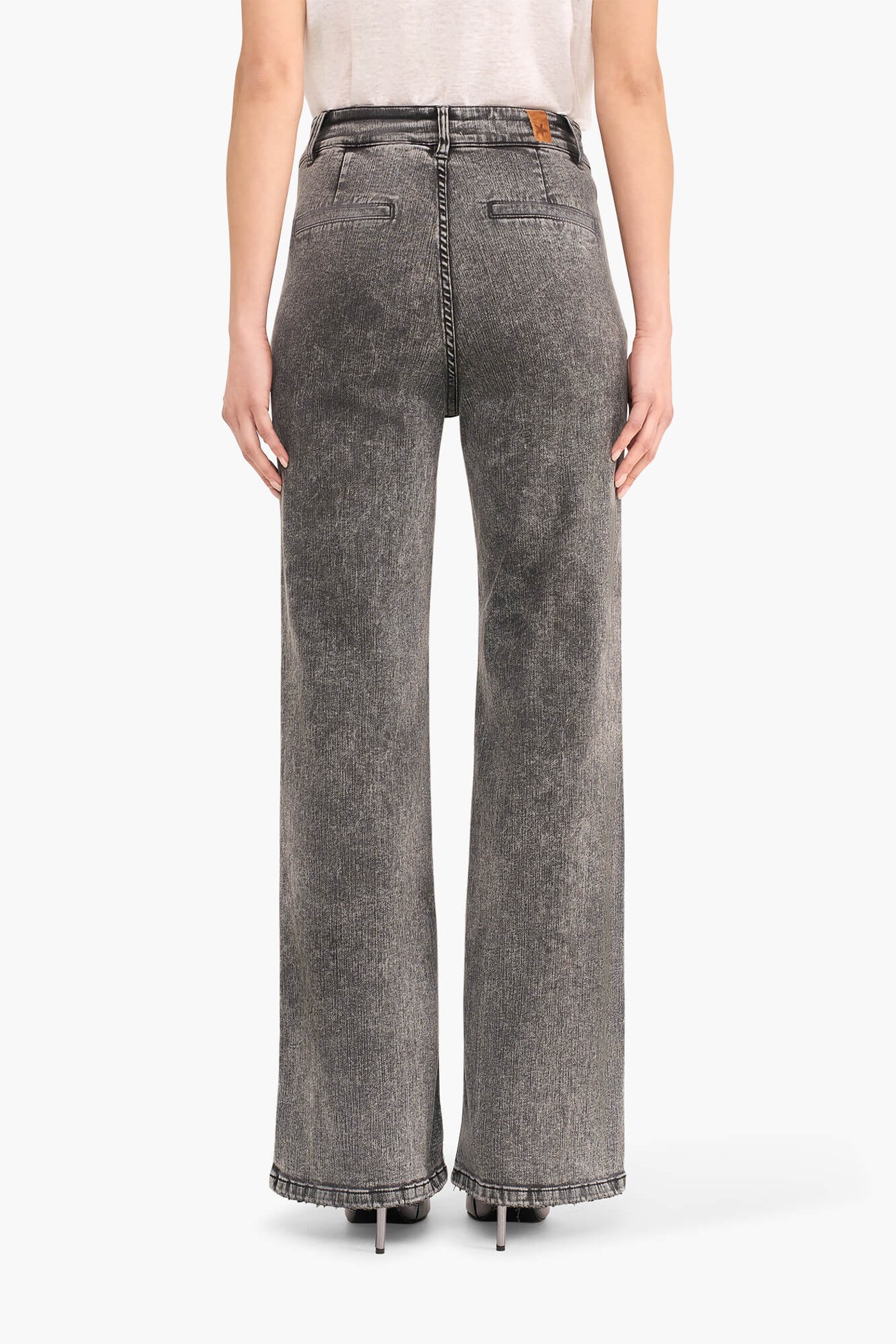 High Rise Dames Jeans Rechte Pijp Flared Jagger Zwart 100