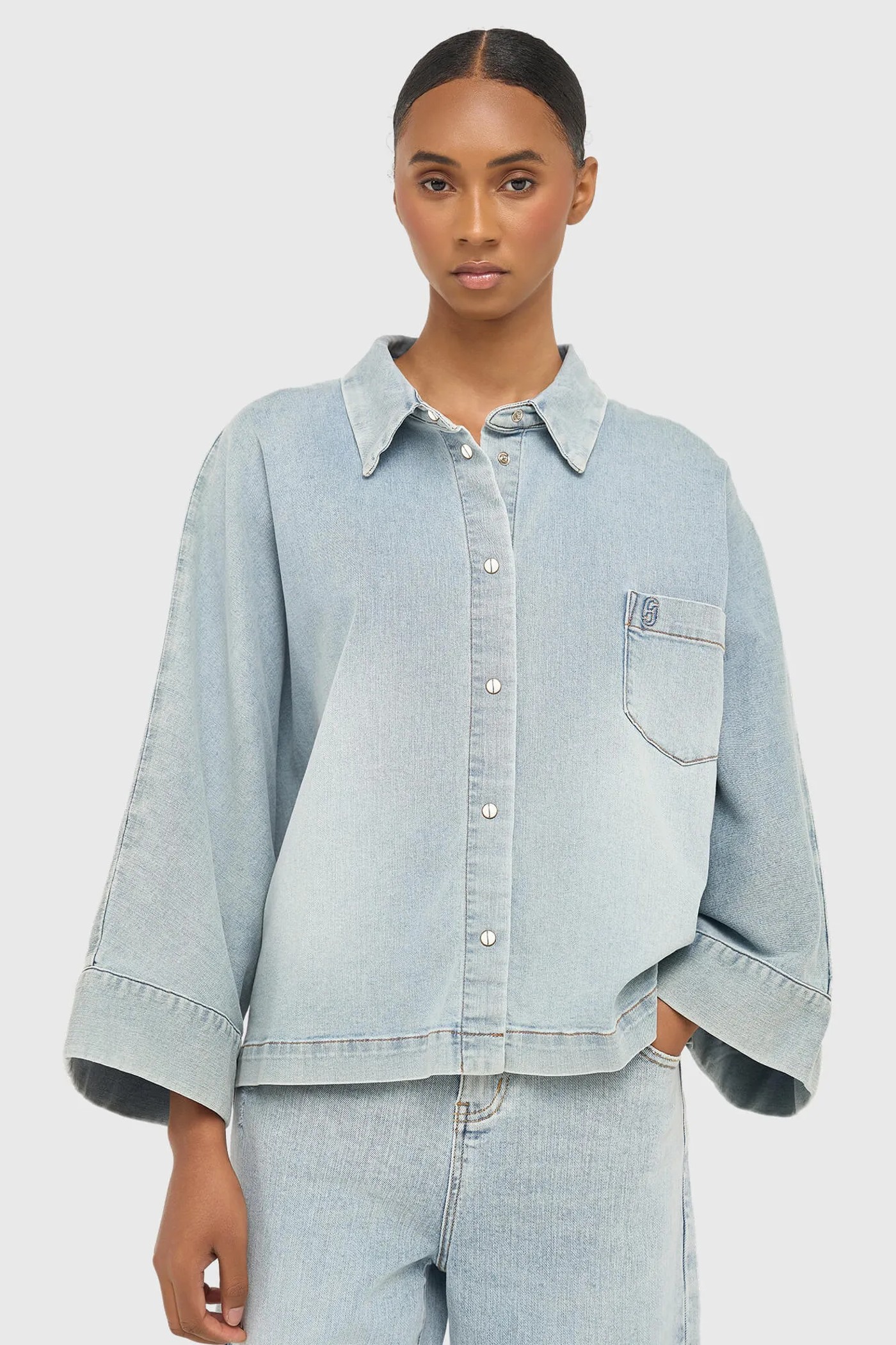 Blouse Dames Denim Kimono Carl 565