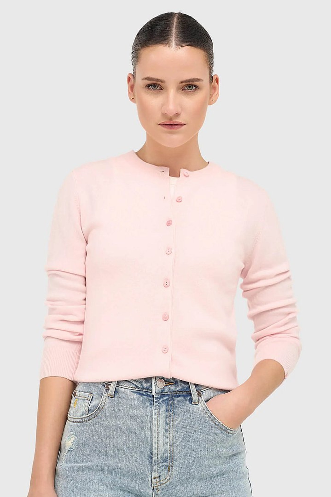 Cashmere Dames Vest Roze Lucas