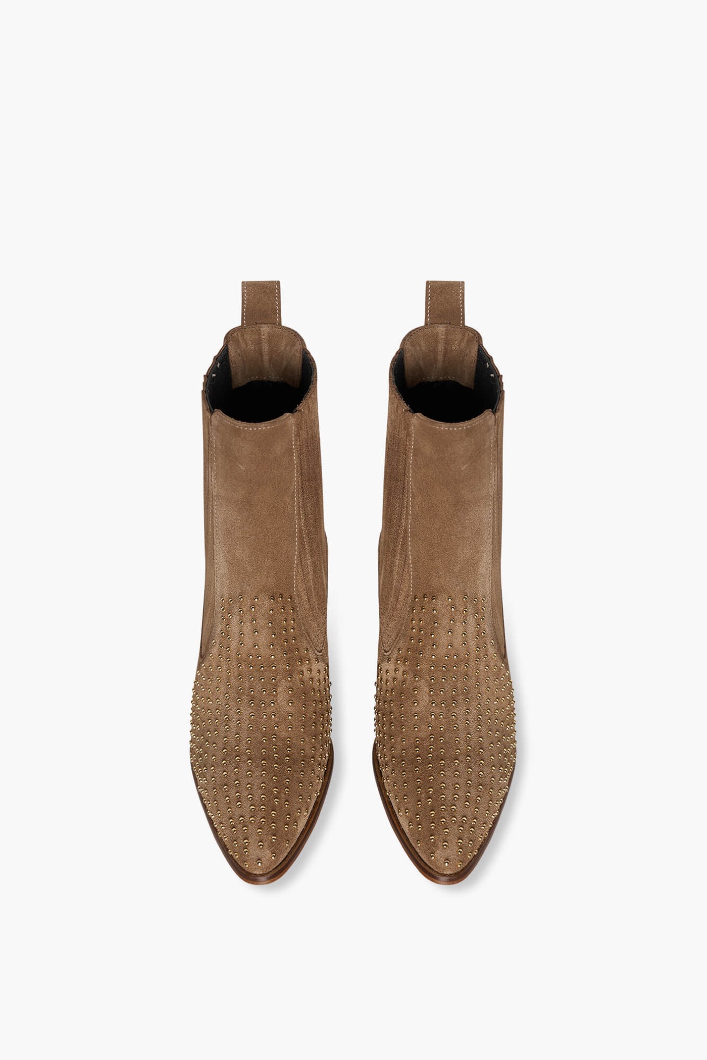 Enkellaars Western Dames Suede Colt Cognac Studs