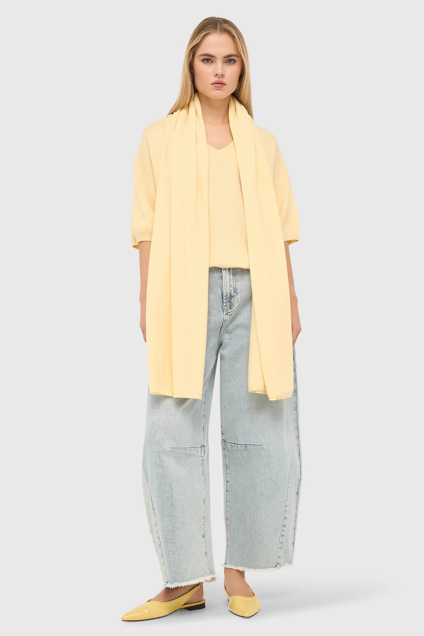 Cashmere Sjaal Dames Santos Geel